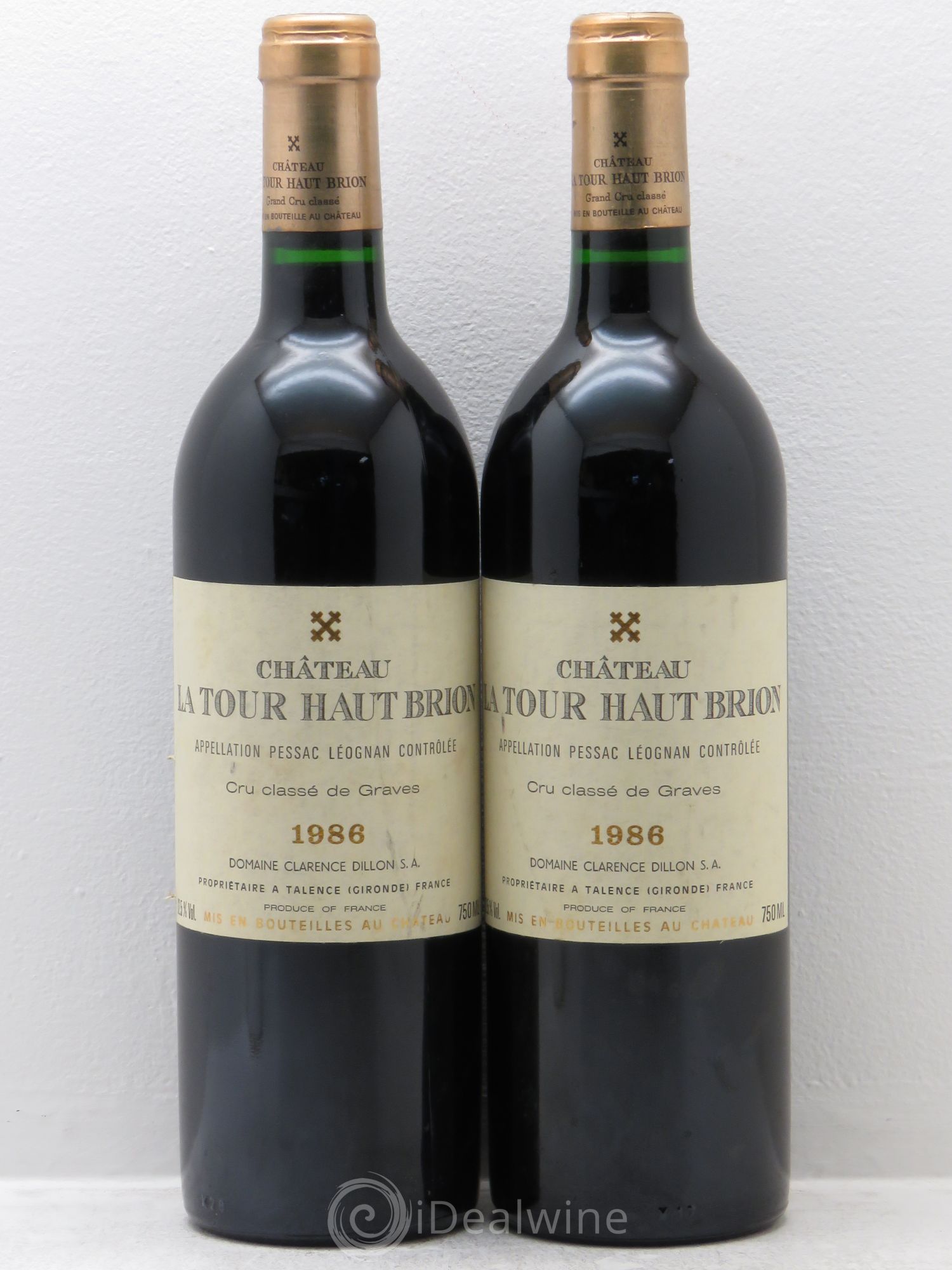Château la Tour Haut-Brion Cru Classé de Graves 1986 - Lot de 2 bouteilles - 0