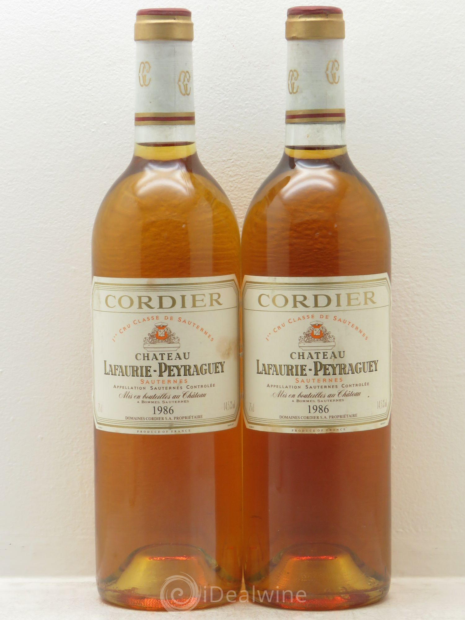 Château Lafaurie-Peyraguey 1er Grand Cru Classé 1986 - Lotto di 2 bottiglie - 0