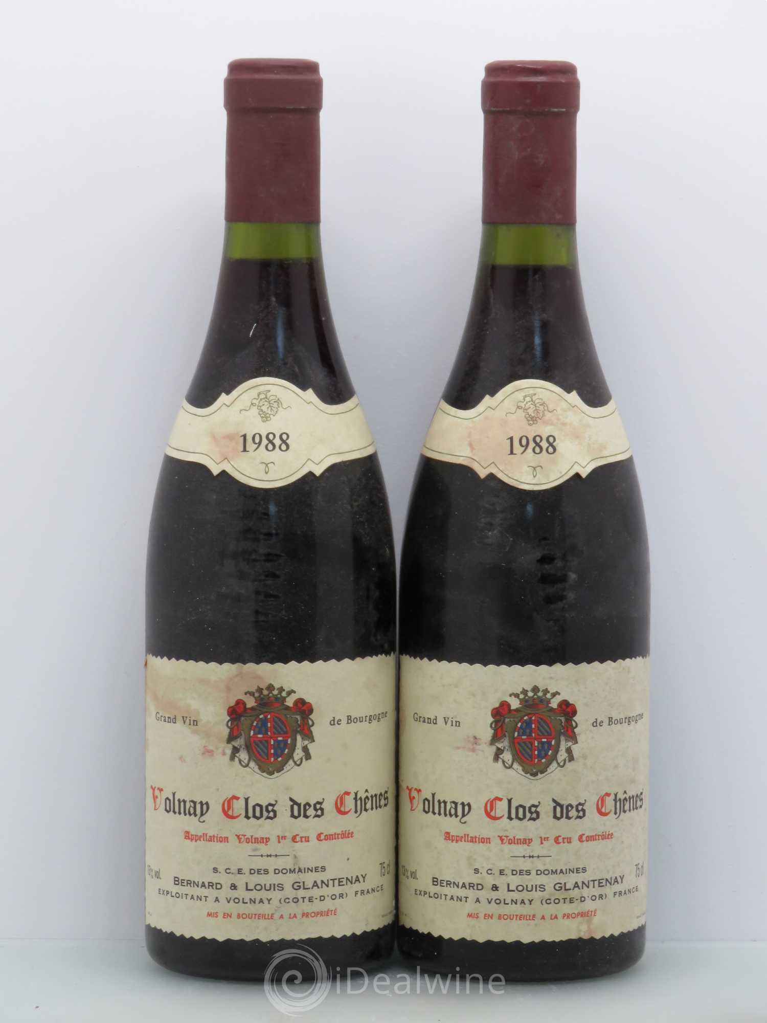 Volnay 1er Cru Clos Des Chenes Glantenay 1988 - Posten von 2 Flaschen - 0