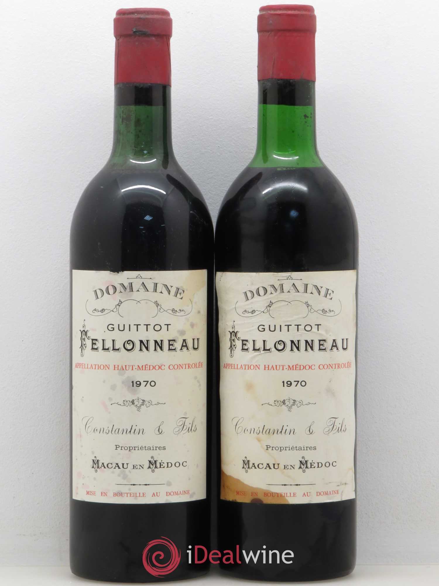 Haut Médoc Domaine Guitto Felloneau (sans prix de réserve) 1970 - Posten von 2 Flaschen - 0