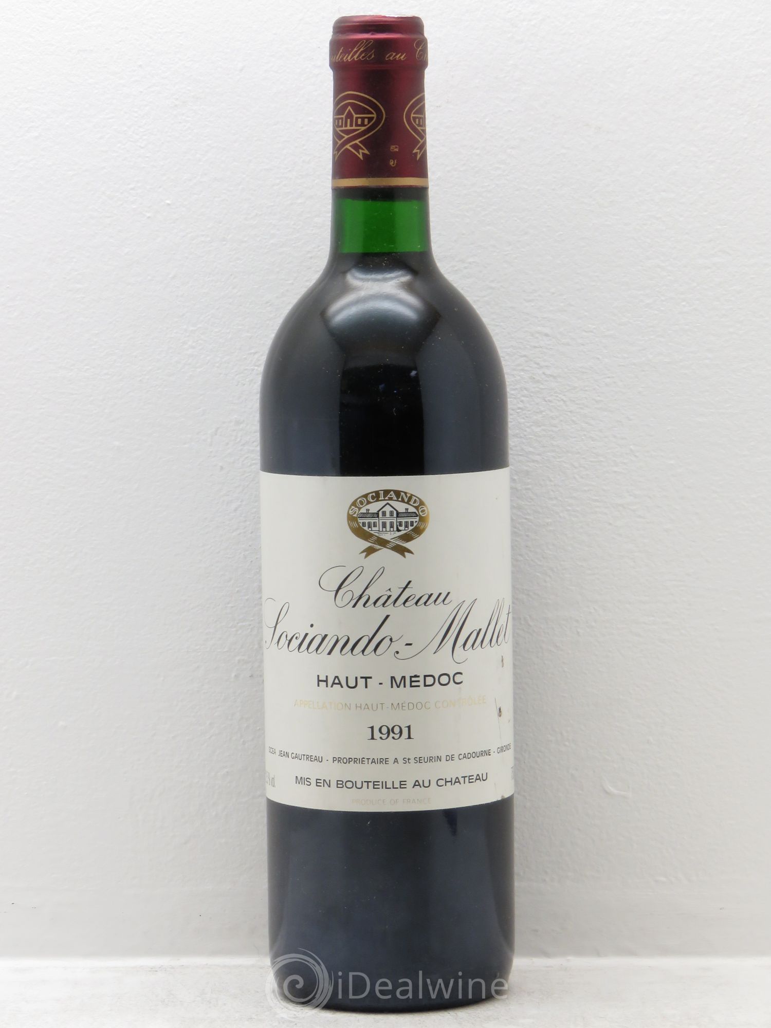 Château Sociando Mallet 1991 - Lot de 1 bouteille - 0