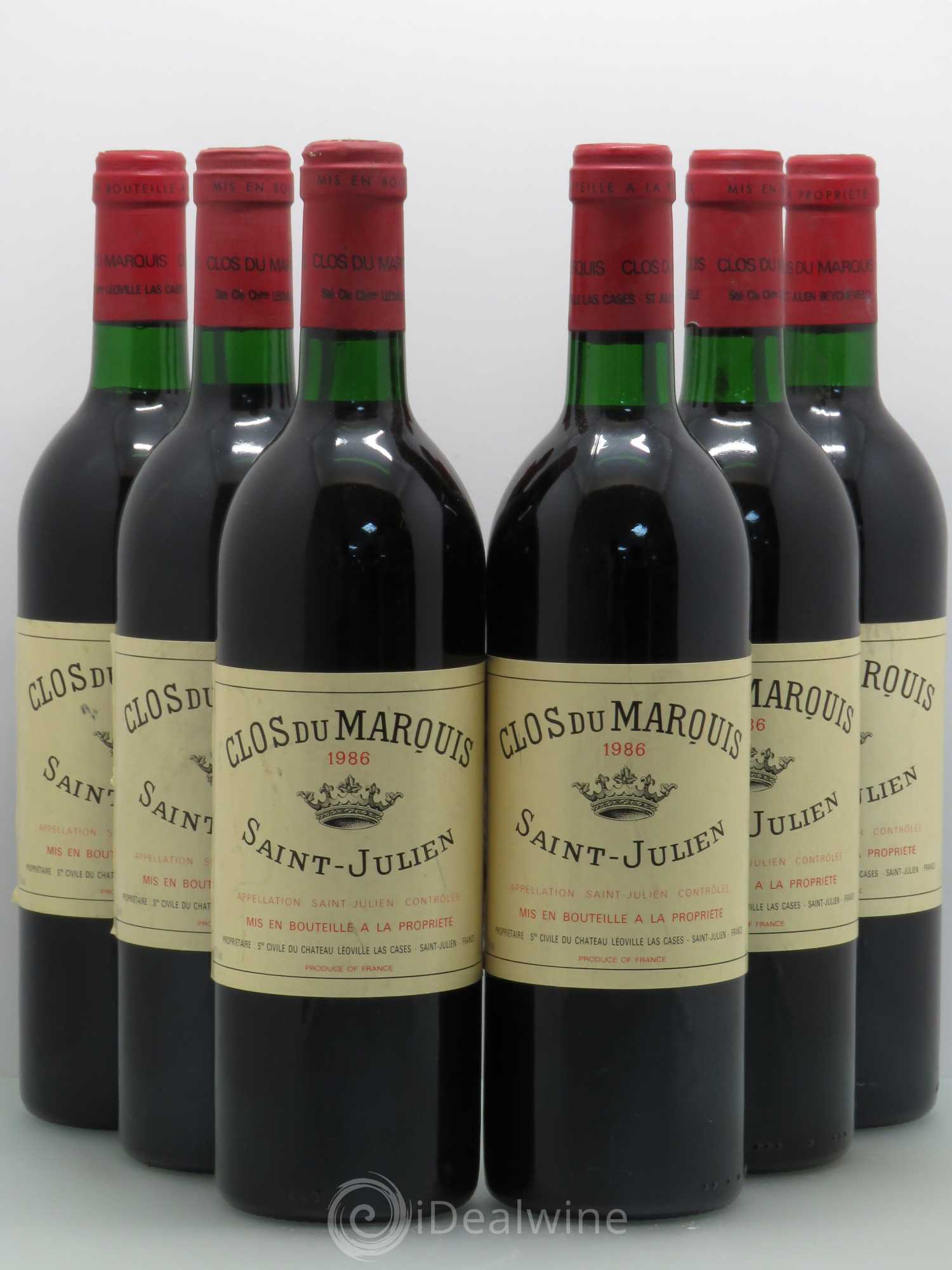 Clos du Marquis 1986 - Lot de 6 bouteilles - 0