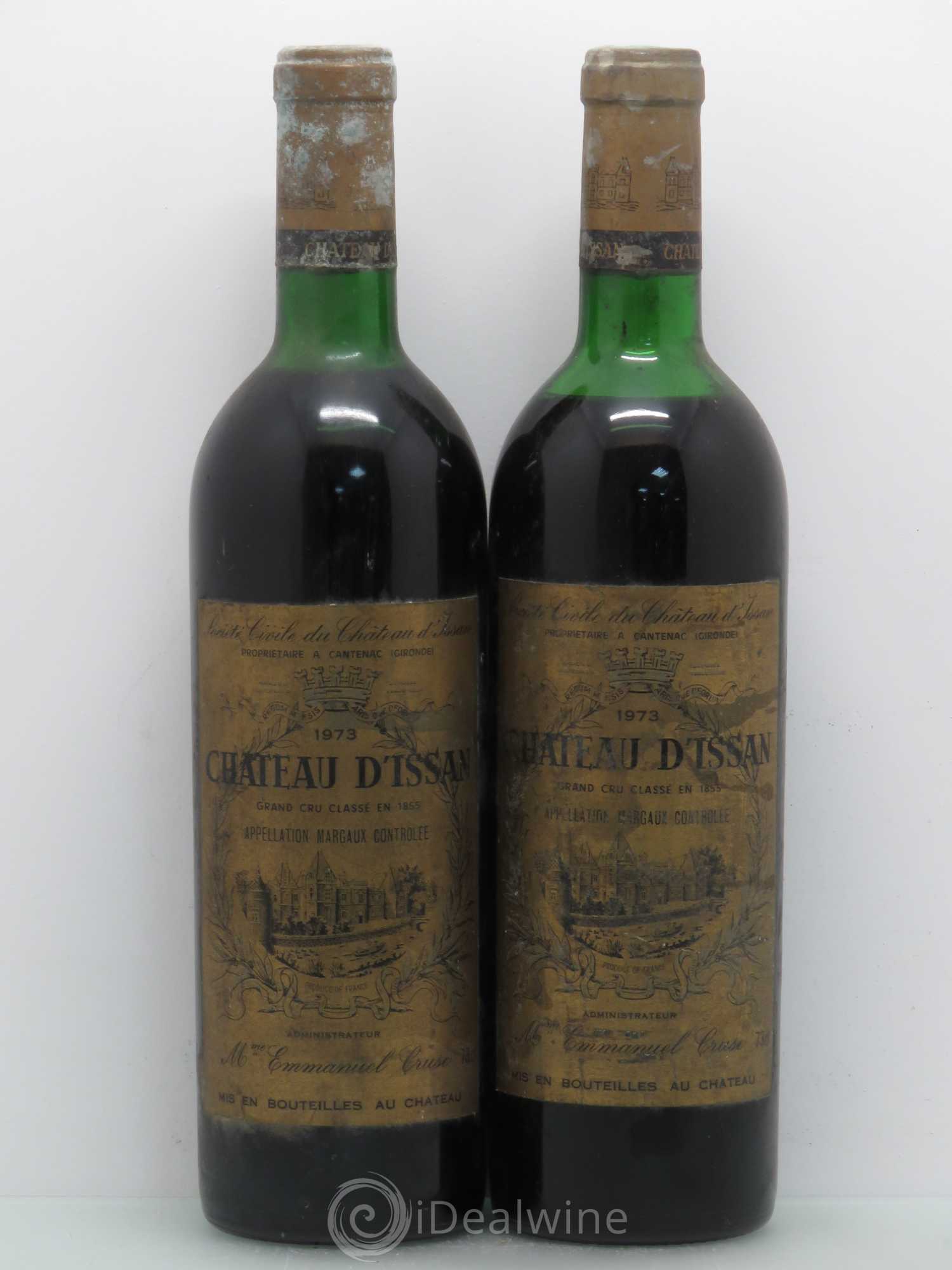 Château d'Issan 3ème Grand Cru Classé 1973 - Lot de 2 bouteilles - 0