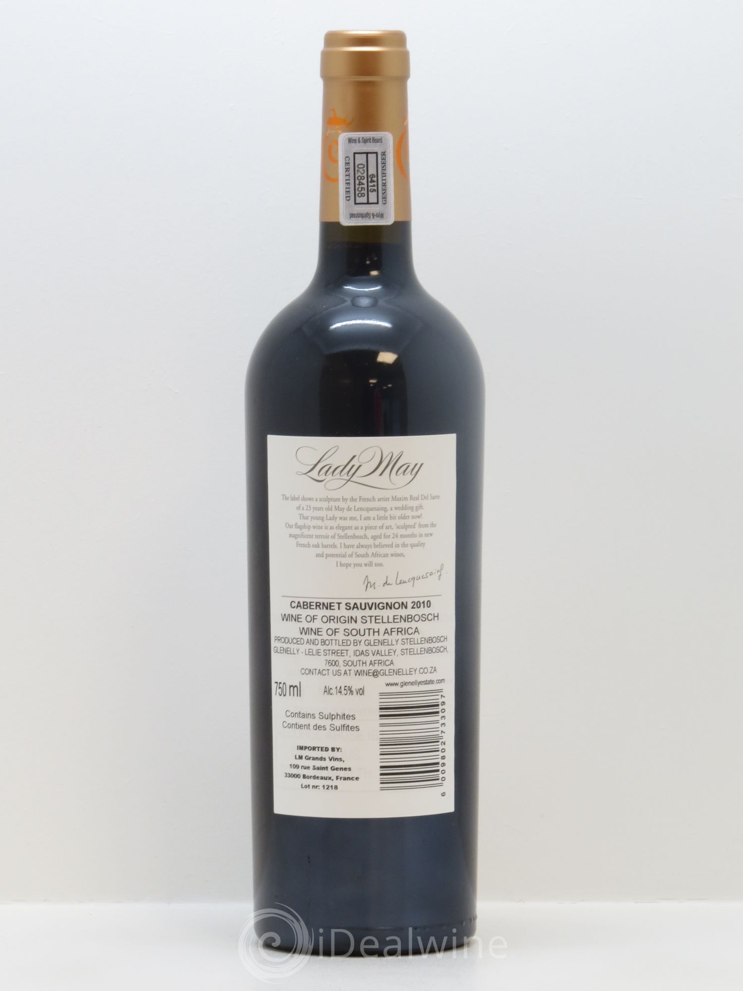 Stellenbosch Glenelly Lady May 2010 - Lot de 1 bouteille - 1