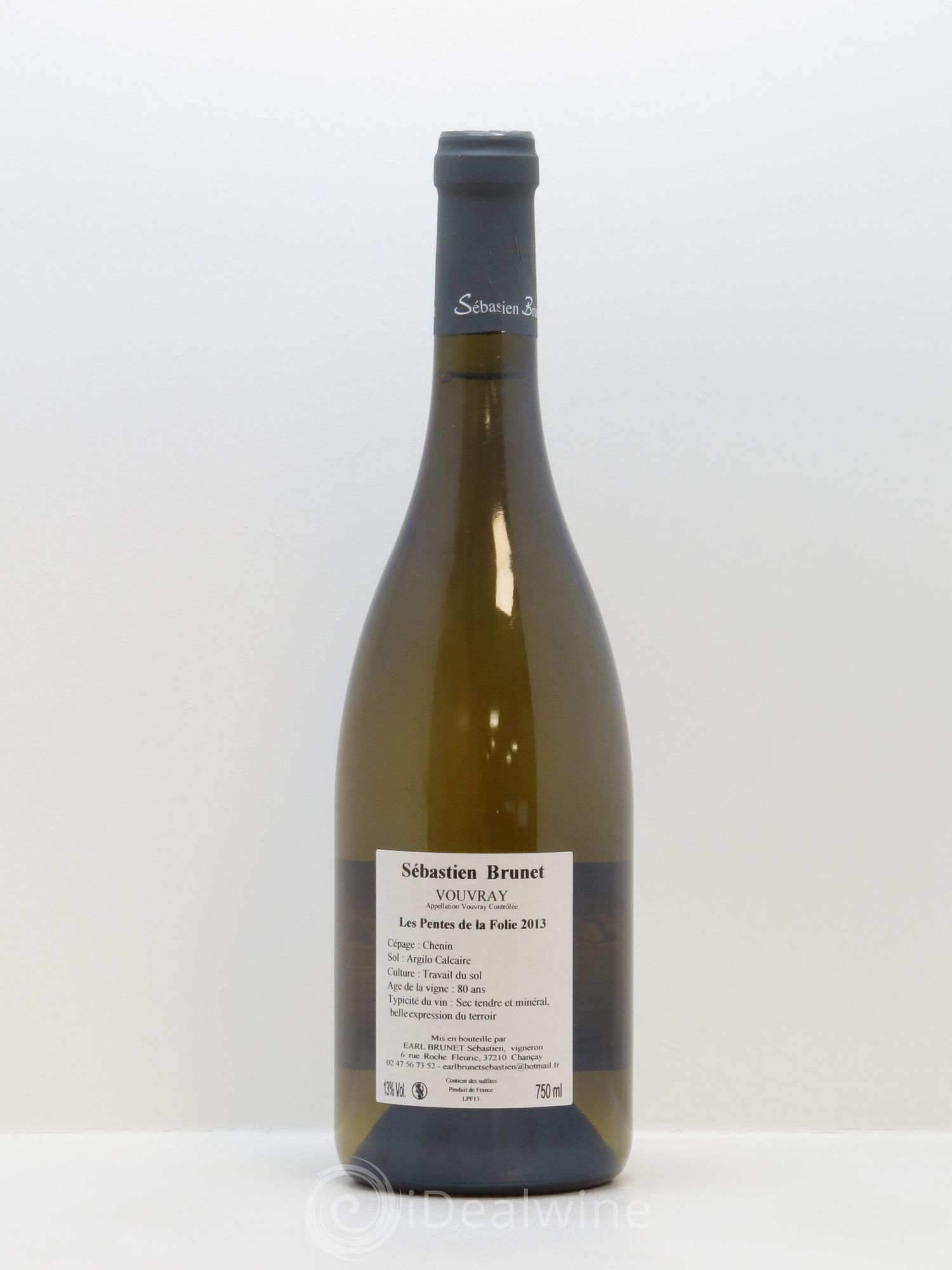 Vouvray Les Pentes de la Folie Sébastien Brunet 2013 - Lot de 1 bouteille - 1