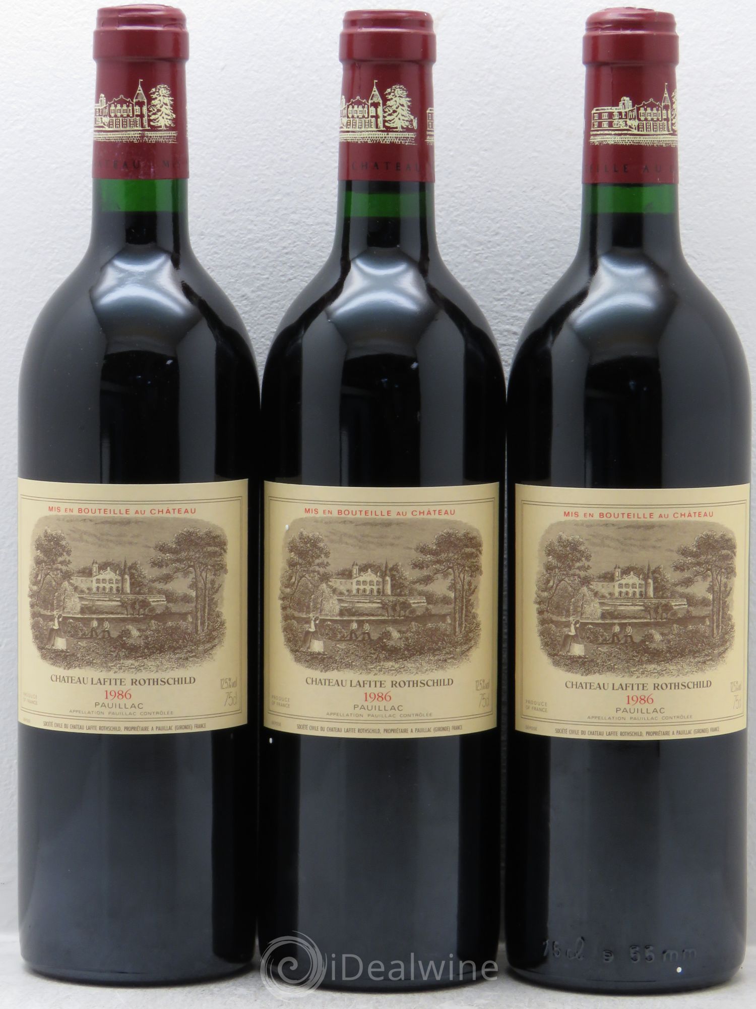 Château Lafite Rothschild 1er Grand Cru Classé 1986 - Lot de 3 bouteilles - 0