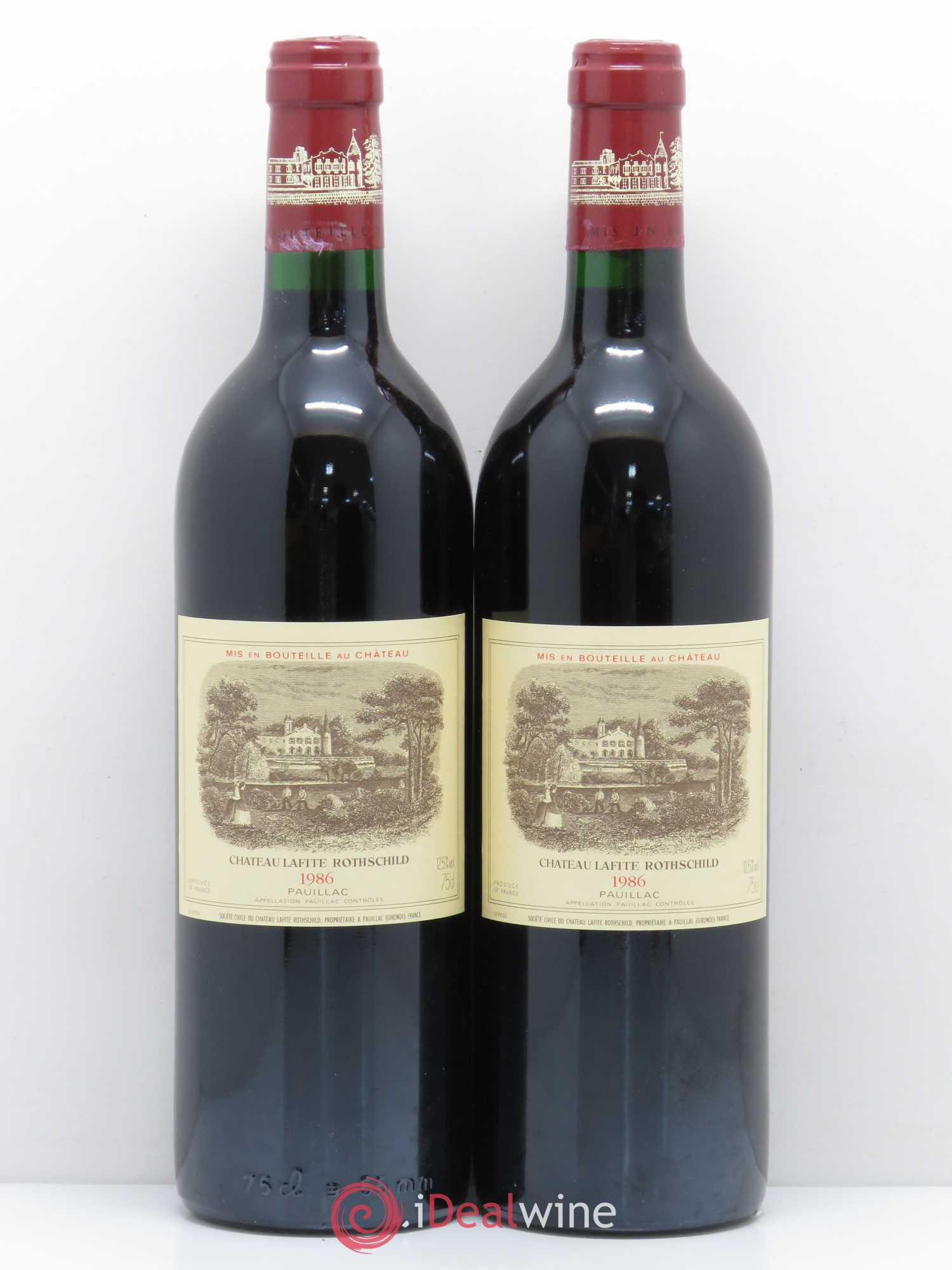 Château Lafite Rothschild 1er Grand Cru Classé 1986 - Lot de 2 bouteilles - 0