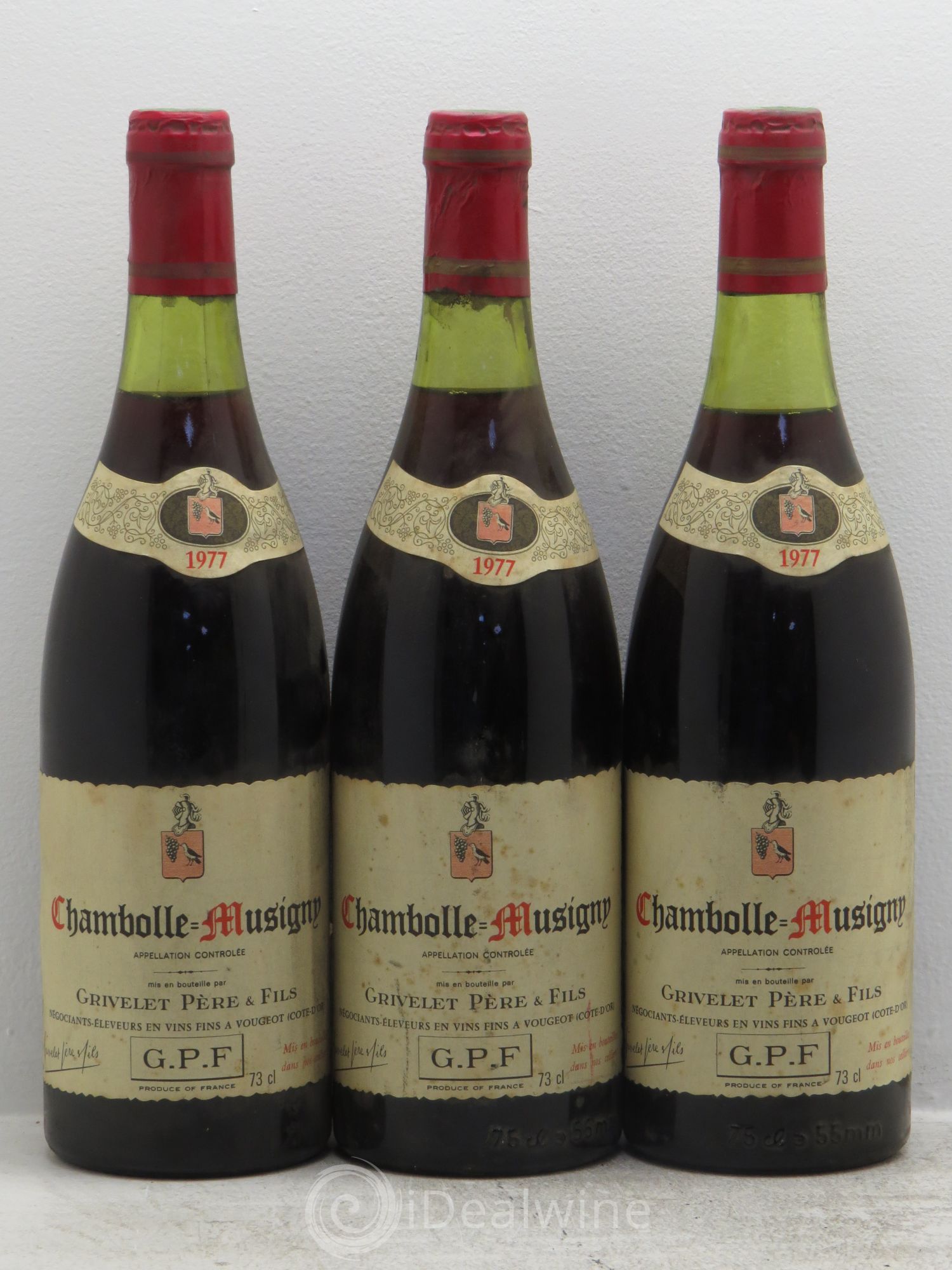 Chambolle-Musigny Grivelet 1977 - Lot de 3 bouteilles - 0