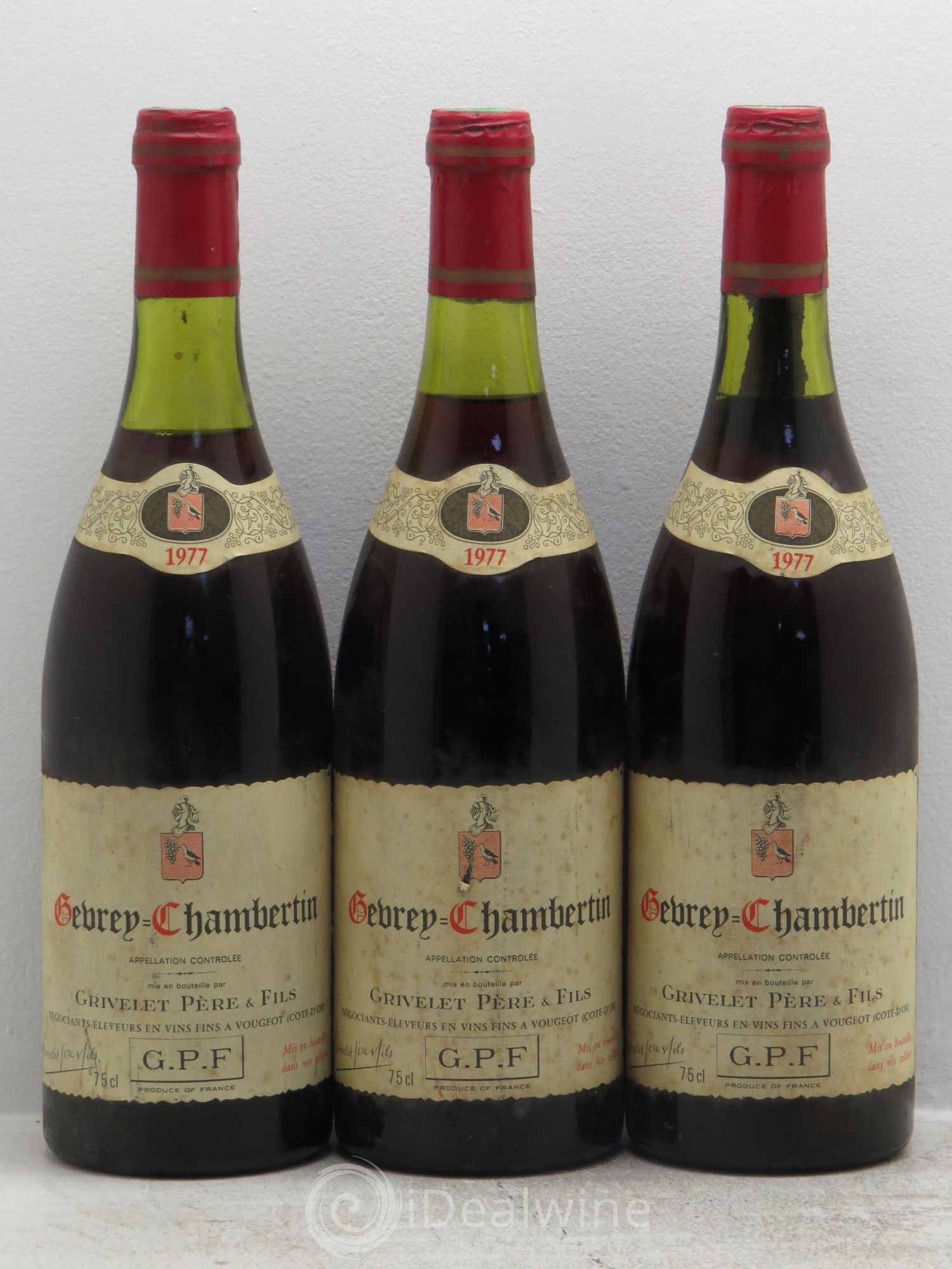 Gevrey-Chambertin Grivelet 1977 - Lot de 3 bouteilles - 0