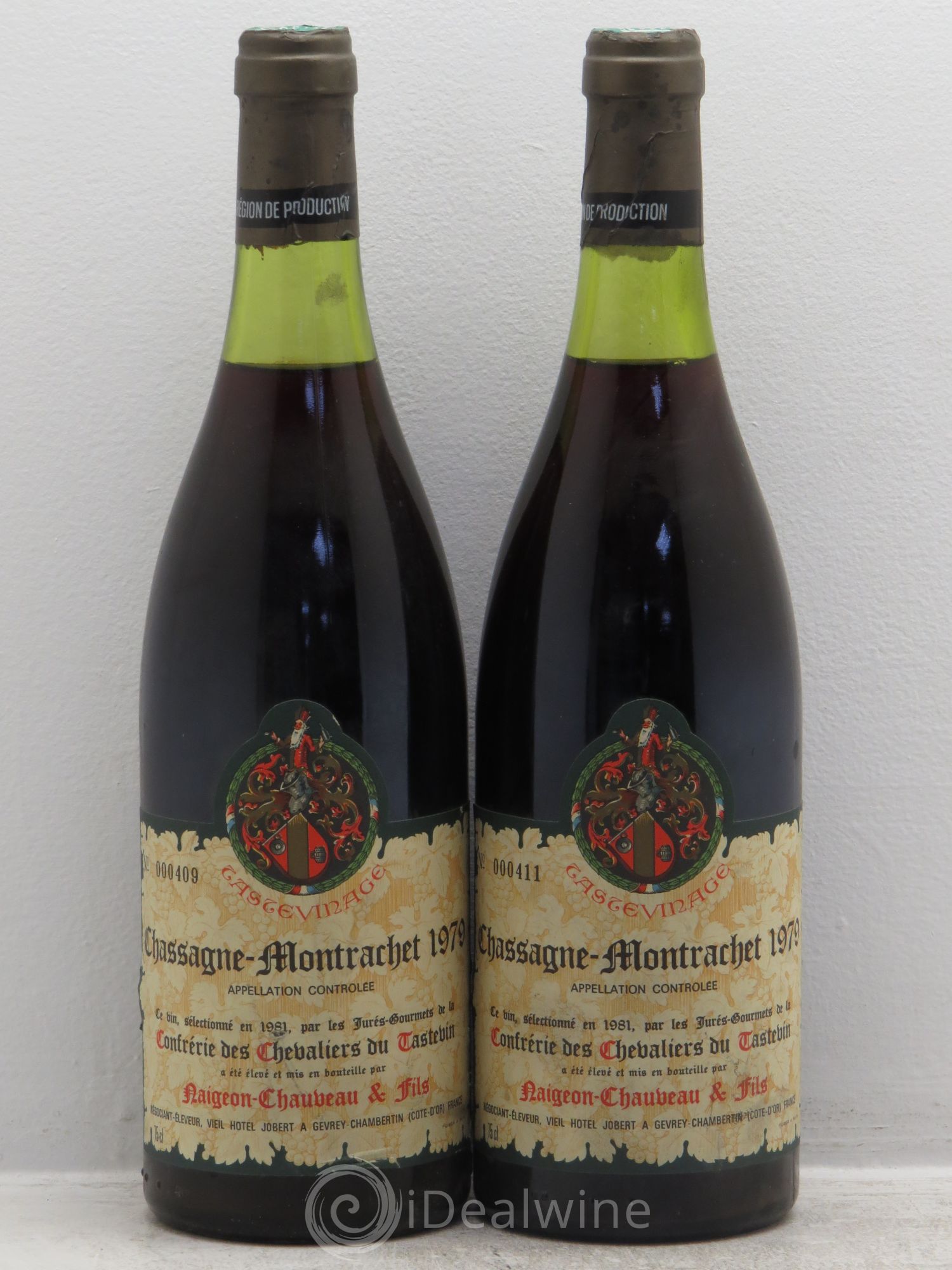 Chassagne-Montrachet Naigeon Tastevin 1979 - Lot de 2 bouteilles - 0