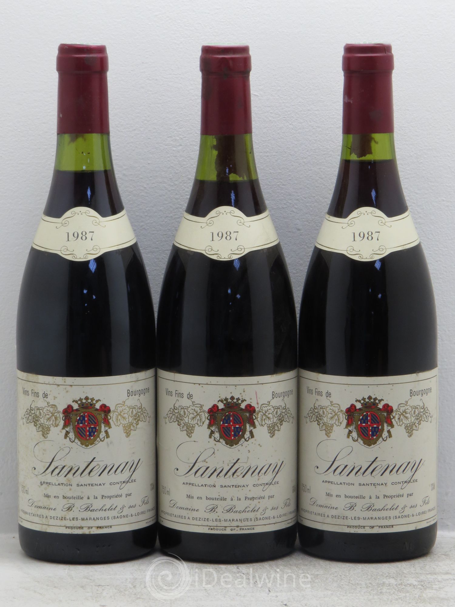 Santenay bachelet 1987 - Lot de 3 bouteilles - 0
