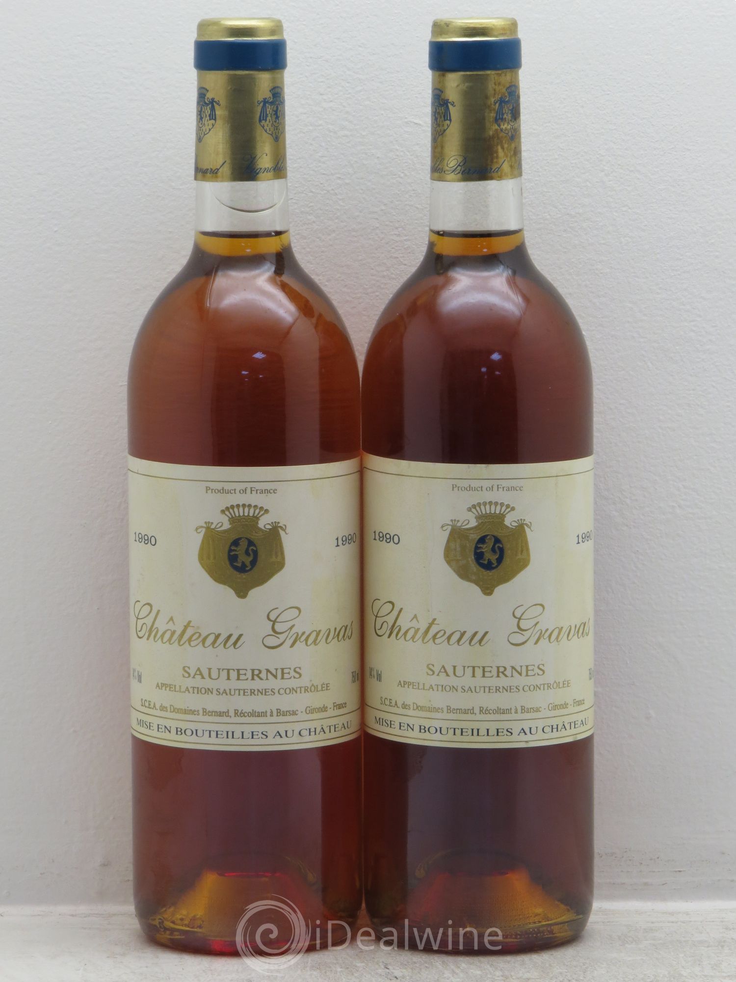 Sauternes gravas (sans prix de réserve) 1990 - Lotto di 2 bottiglie - 0