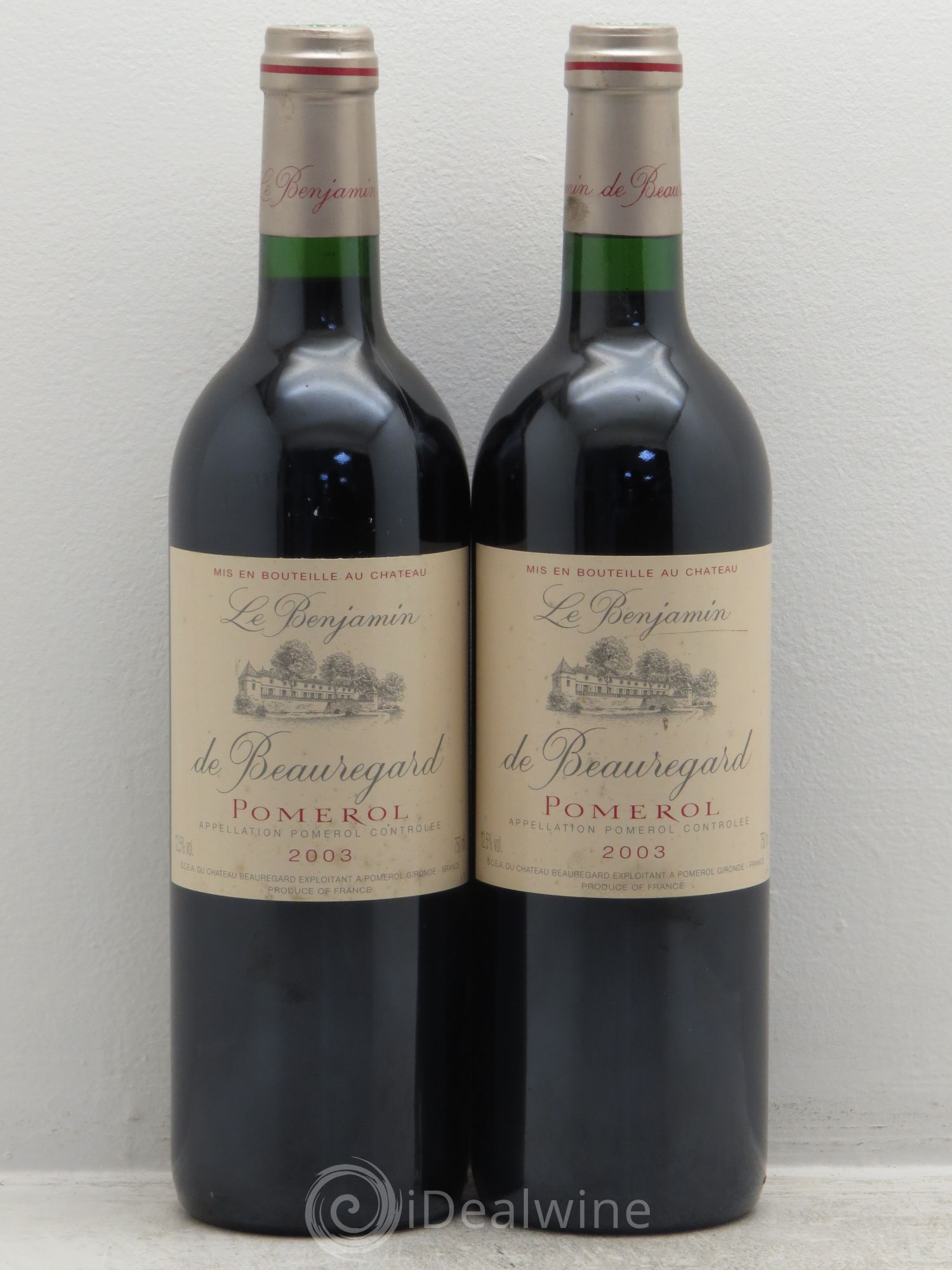 Pomerol Benjamin de beauregard 2003 - Lot de 2 bouteilles - 0
