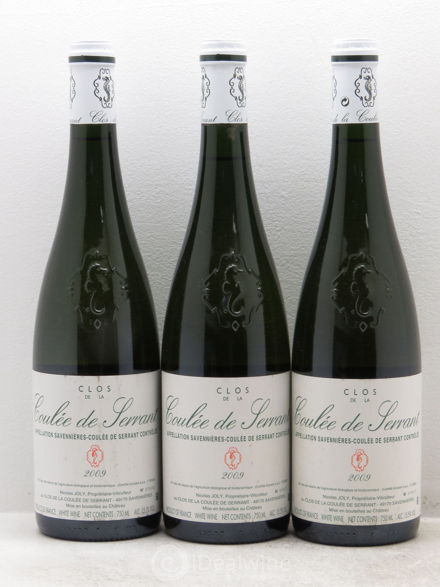 Savennières Clos de la Coulée de Serrant Vignobles de la Coulée de Serrant - Nicolas Joly 2009 - Lot de 3 bouteilles - 0