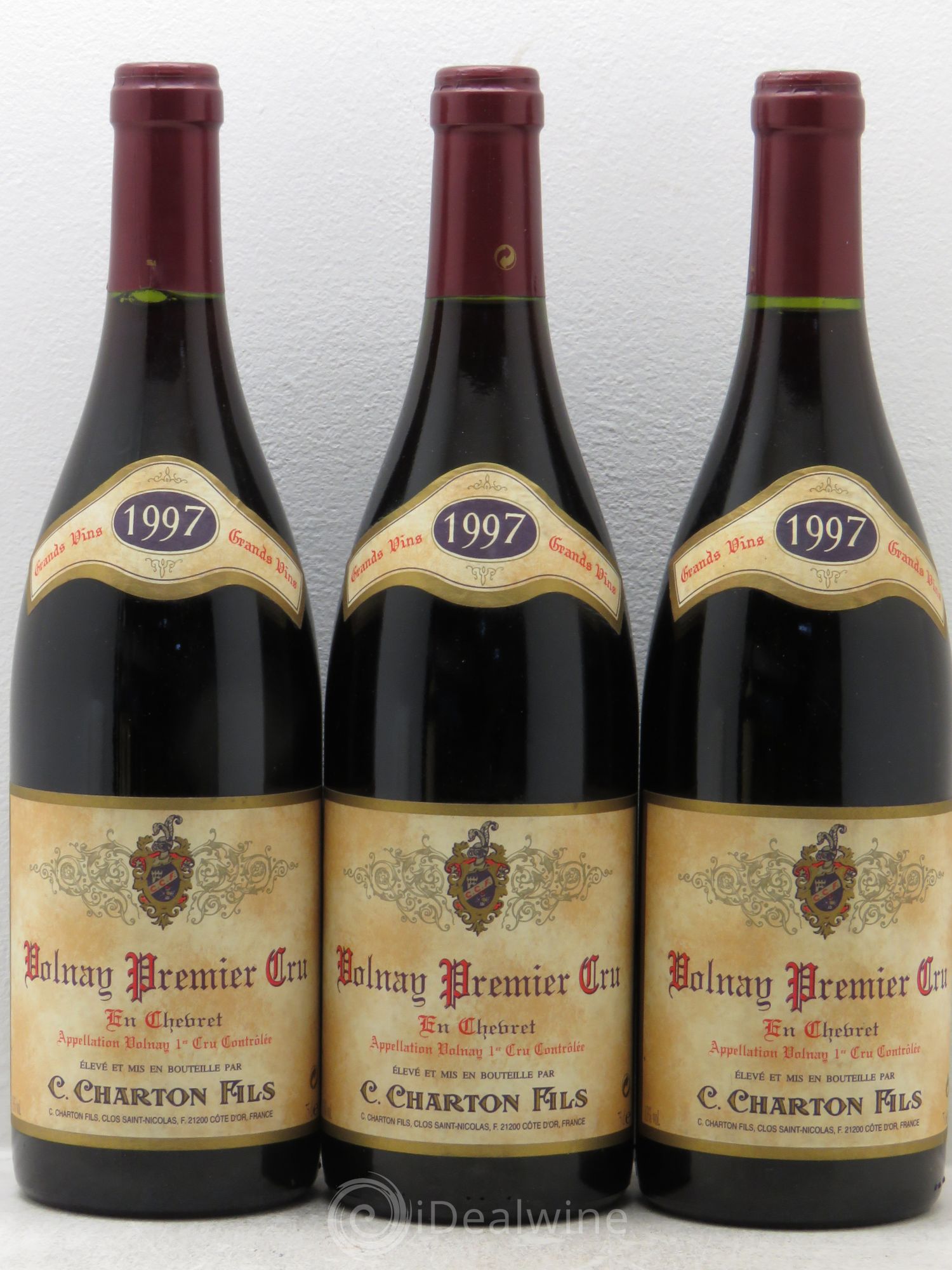 Volnay 1er Cru Charton et fils 1997 - Posten von 3 Flaschen - 0