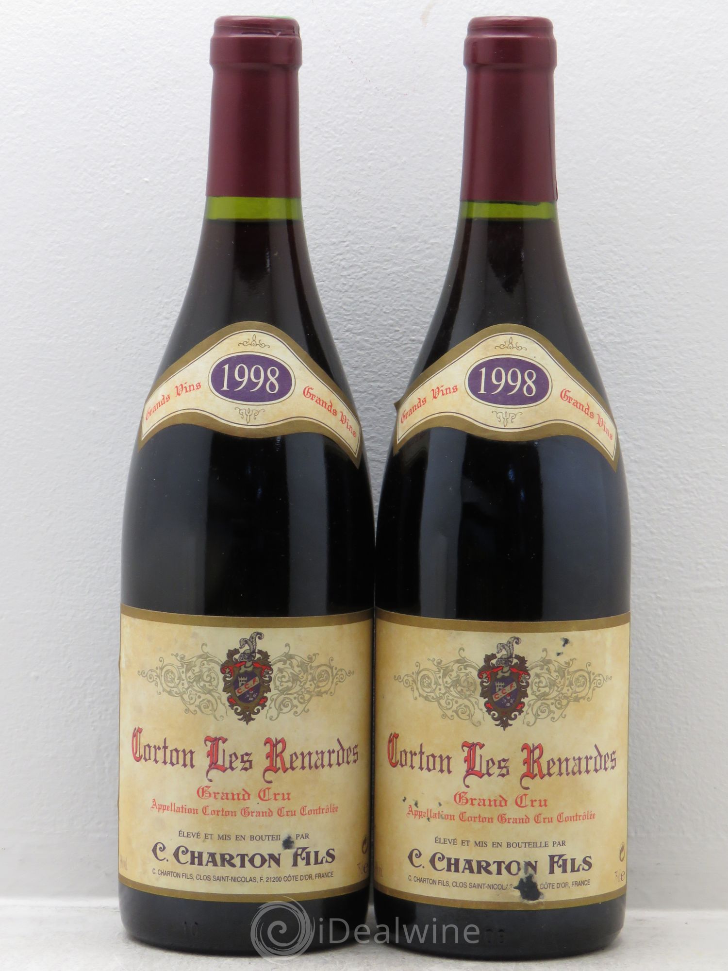 Corton Grand Cru Charton et fils 1998 - Posten von 2 Flaschen - 0