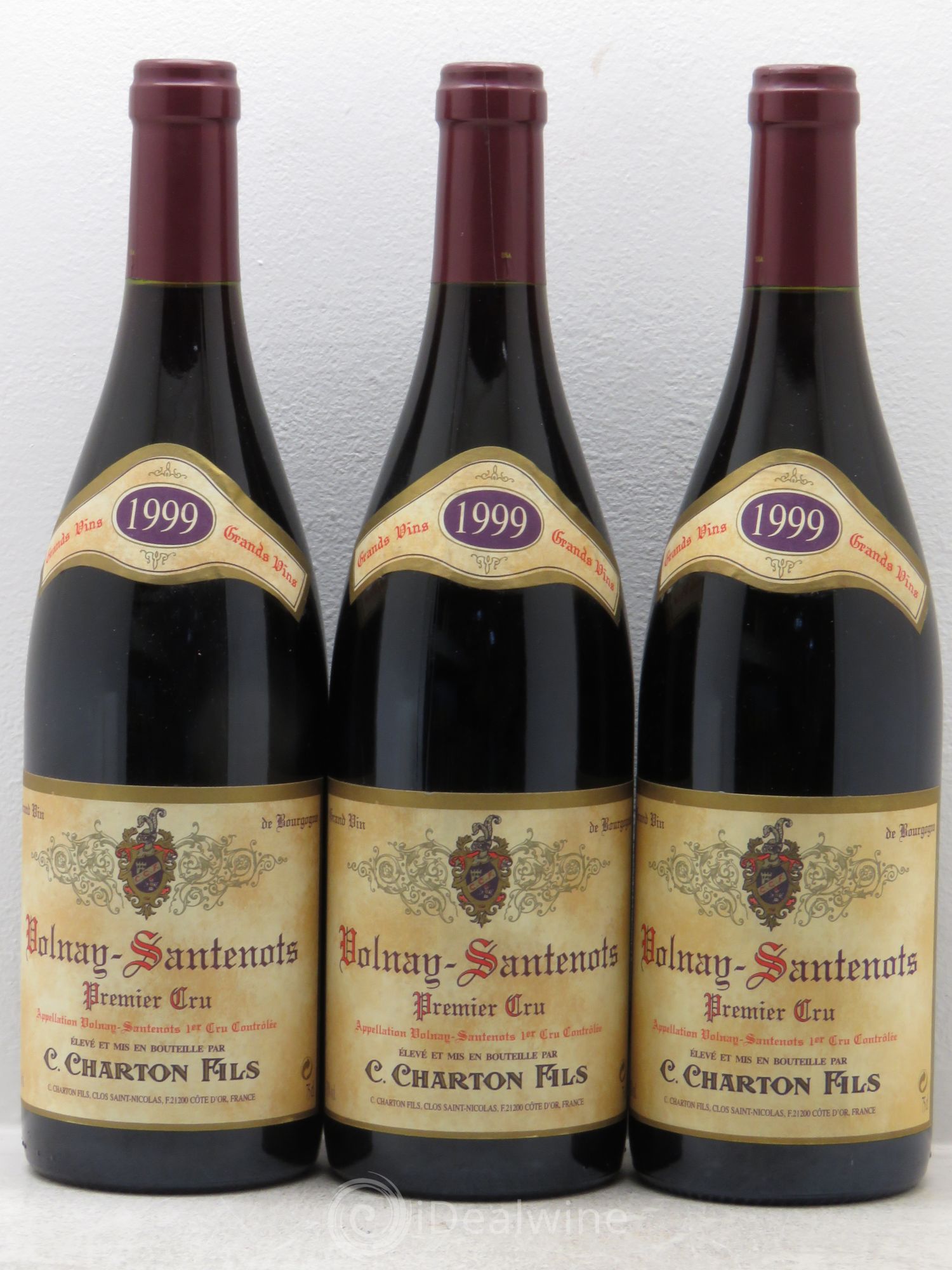 Volnay 1er Cru Charton et fils 1999 - Posten von 3 Flaschen - 0