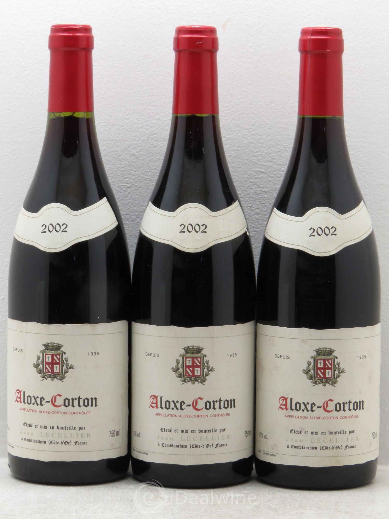 Aloxe-Corton Jean Lecellier 2002 - Lot de 3 bouteilles - 0