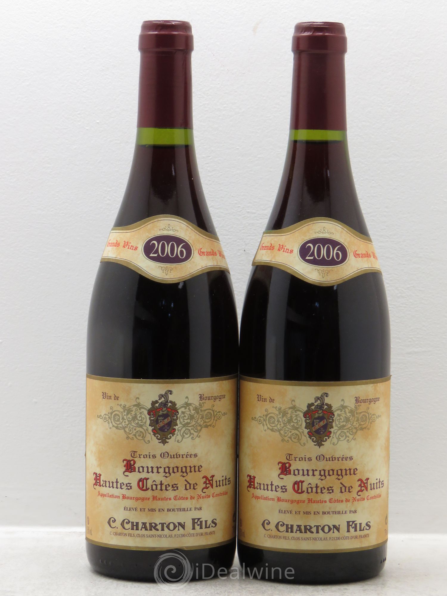 Hautes-Côtes de Nuits Trois Ouvrées - Charton et fils 2006 - Posten von 2 Flaschen - 0