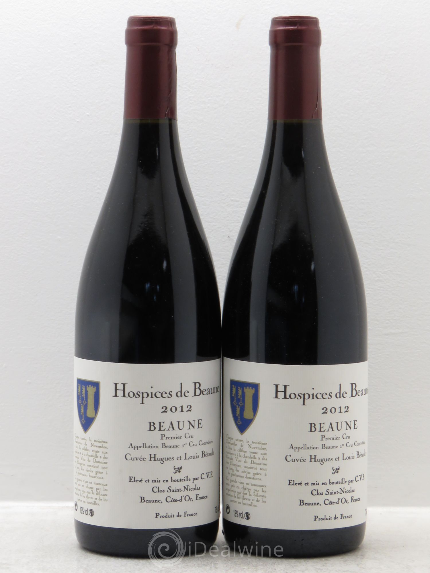 Beaune 1er Cru Cuvée Hugues et Louis Bétault - Hospices de Beaune 2012 - Posten von 2 Flaschen - 0