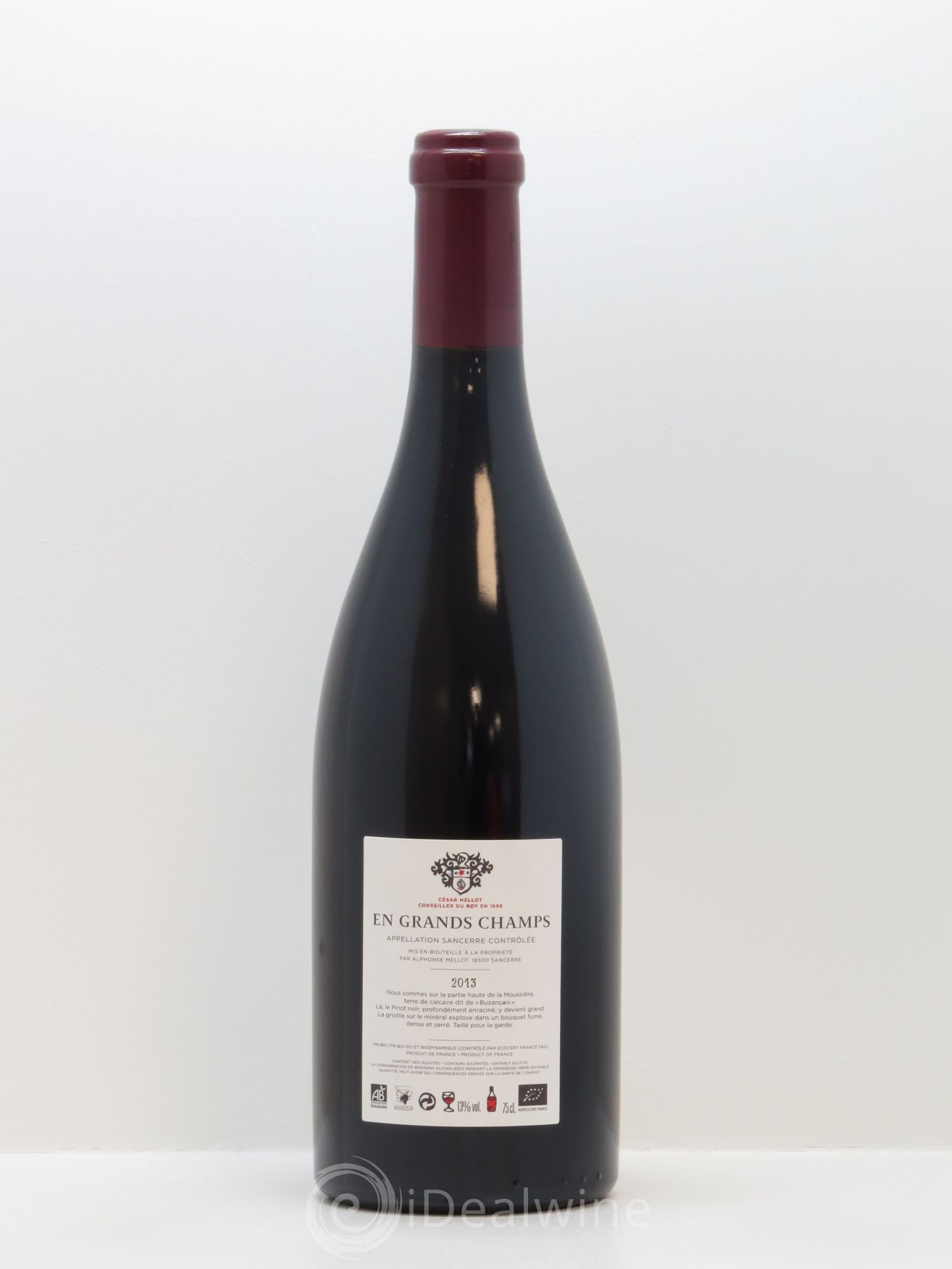 Sancerre En Grands Champs Alphonse Mellot 2013 - Lot de 1 bouteille - 1