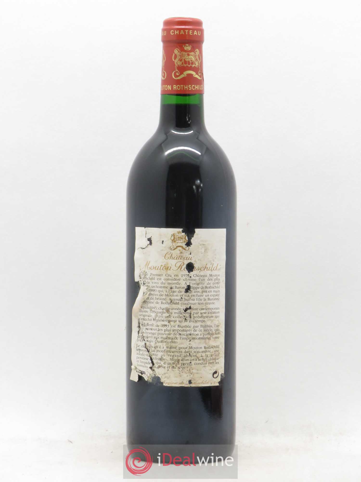 Château Mouton Rothschild 1er Grand Cru Classé 1993 - Lot de 1 bouteille - 1