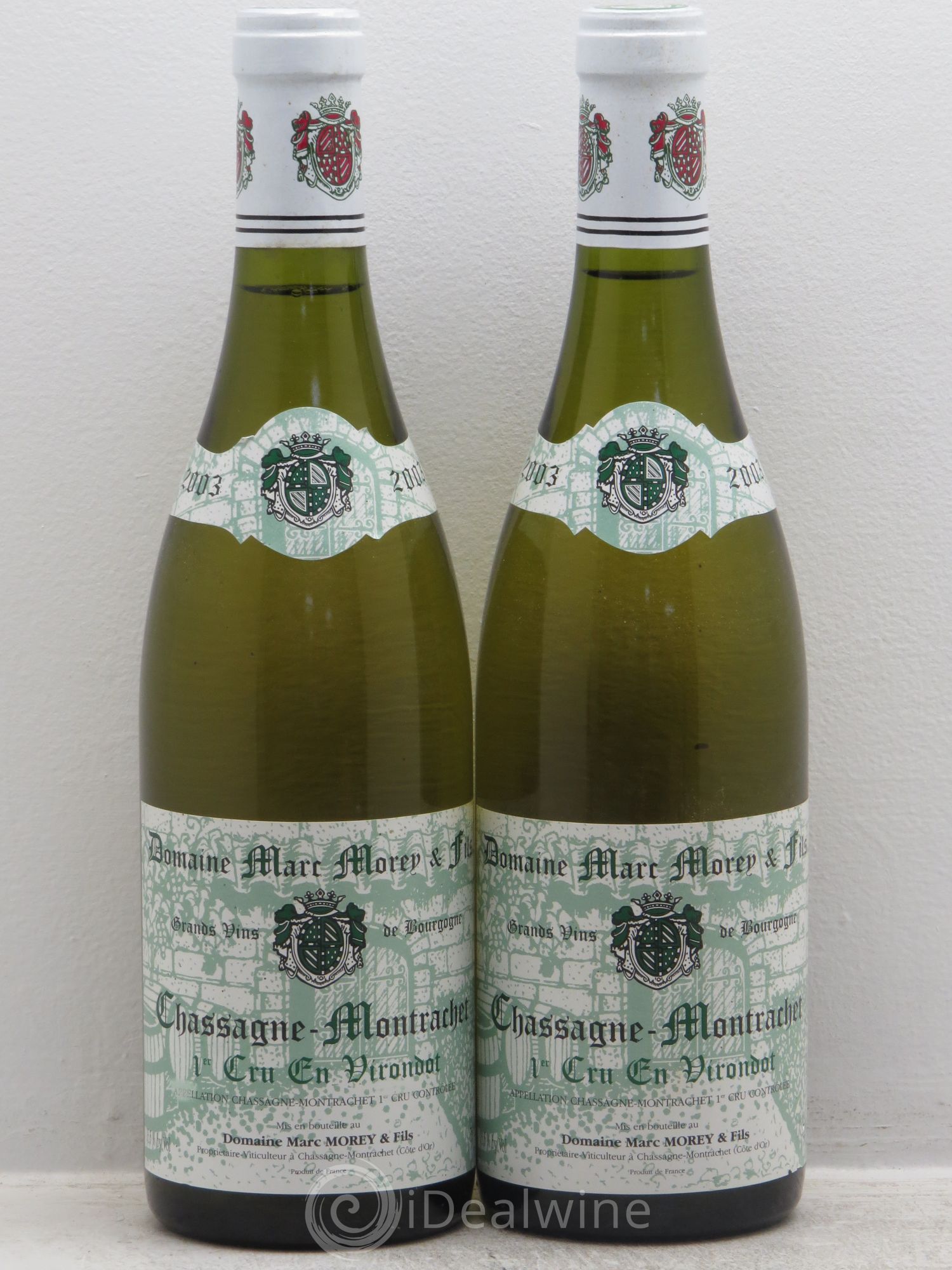 Chassagne-Montrachet 1er Cru En Virondot 2003 - Lotto di 2 bottiglie - 0