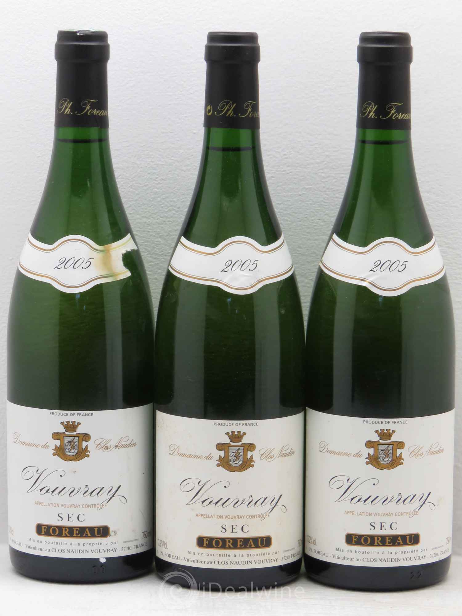 Vouvray Sec Clos Naudin - Philippe Foreau 2005 - Lot de 3 bouteilles - 0