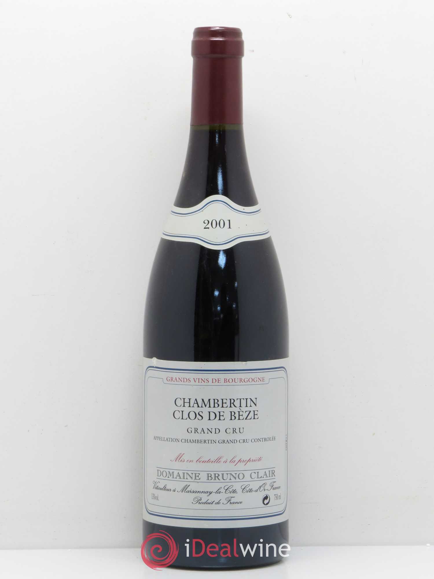 Chambertin Clos de Bèze Grand Cru Bruno Clair (Domaine) 2001 - Lot de 1 bouteille - 0
