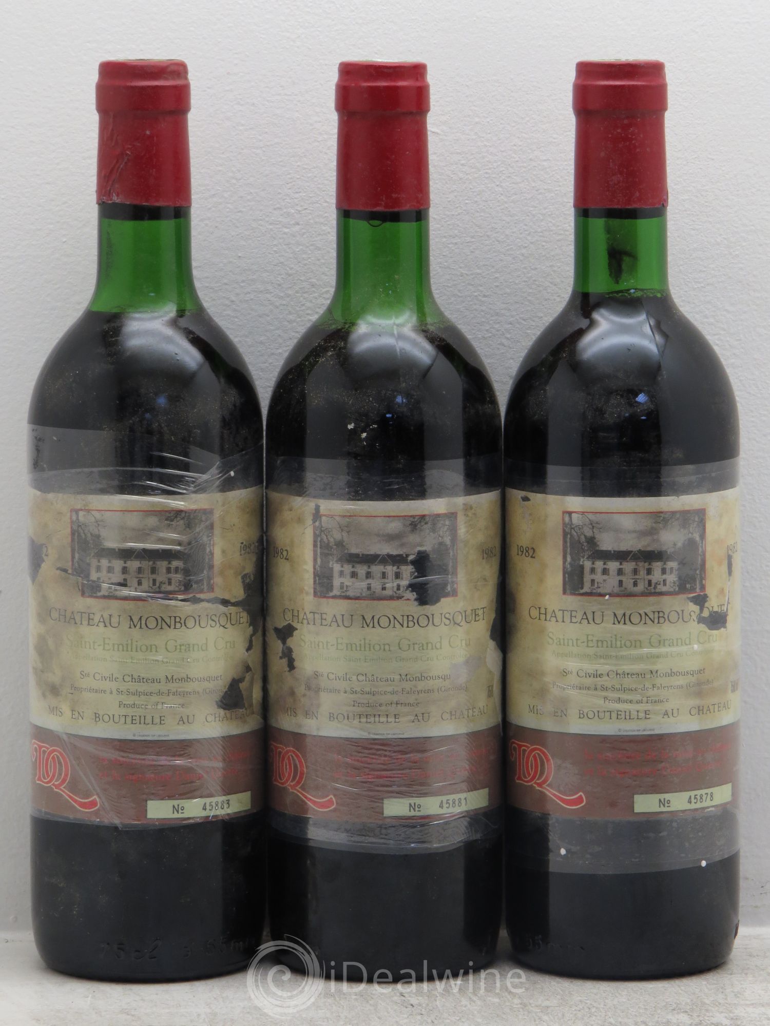 Château Monbousquet Grand Cru Classé 1982 - Lot de 3 bouteilles - 0