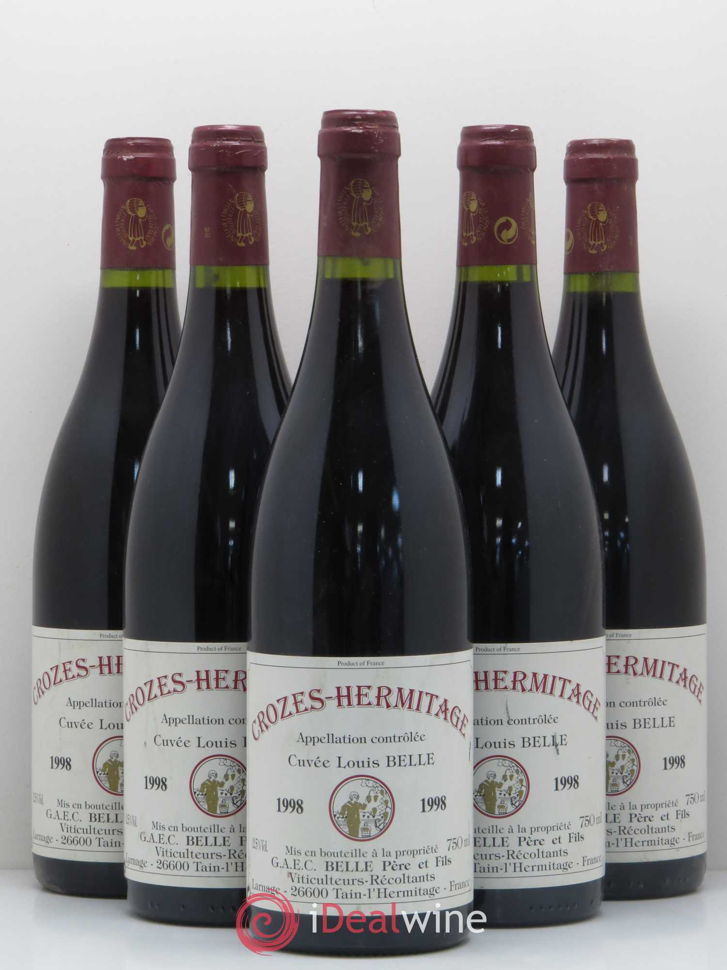 Crozes-Hermitage Cuvee Louis Belle 1998 - Posten von 5 Flaschen - 0