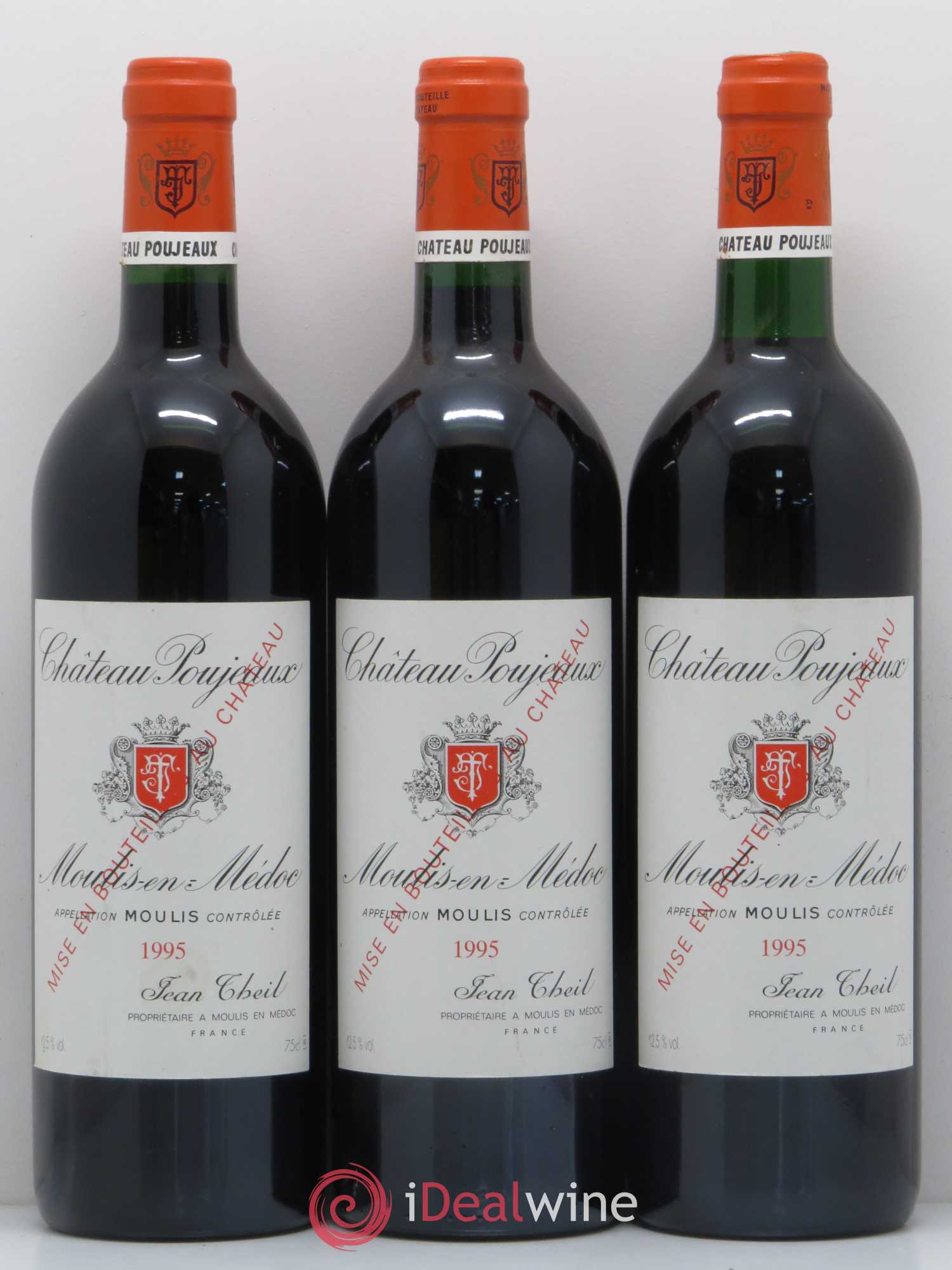 Château Poujeaux 1995 - Lot de 3 bouteilles - 0