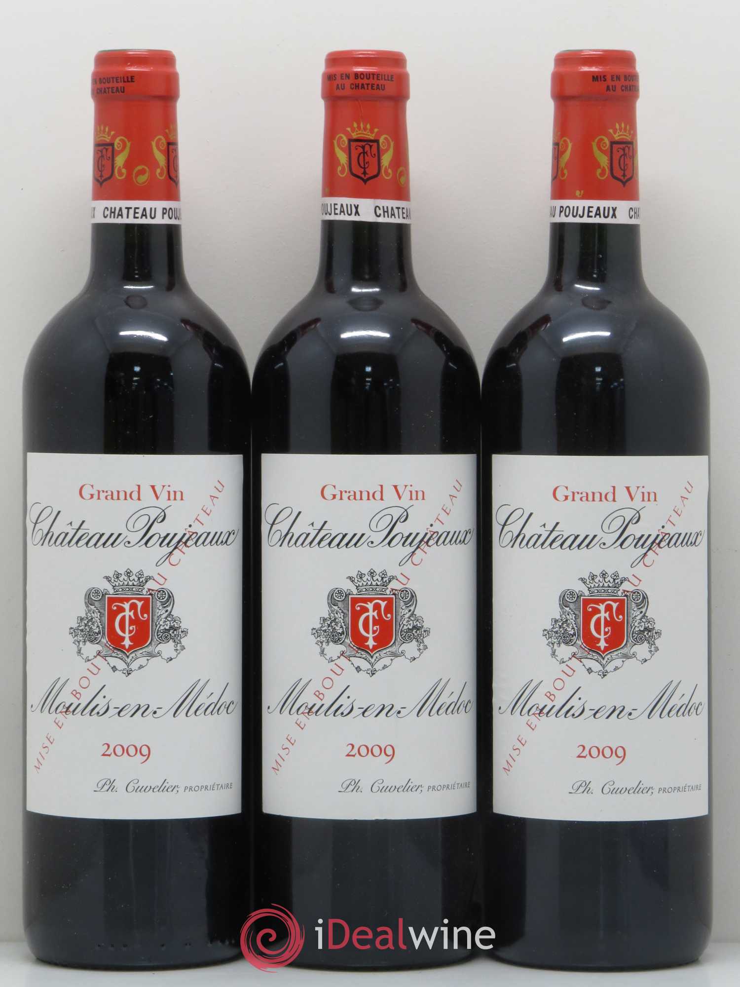 Château Poujeaux 2009 - Lot de 3 bouteilles - 0