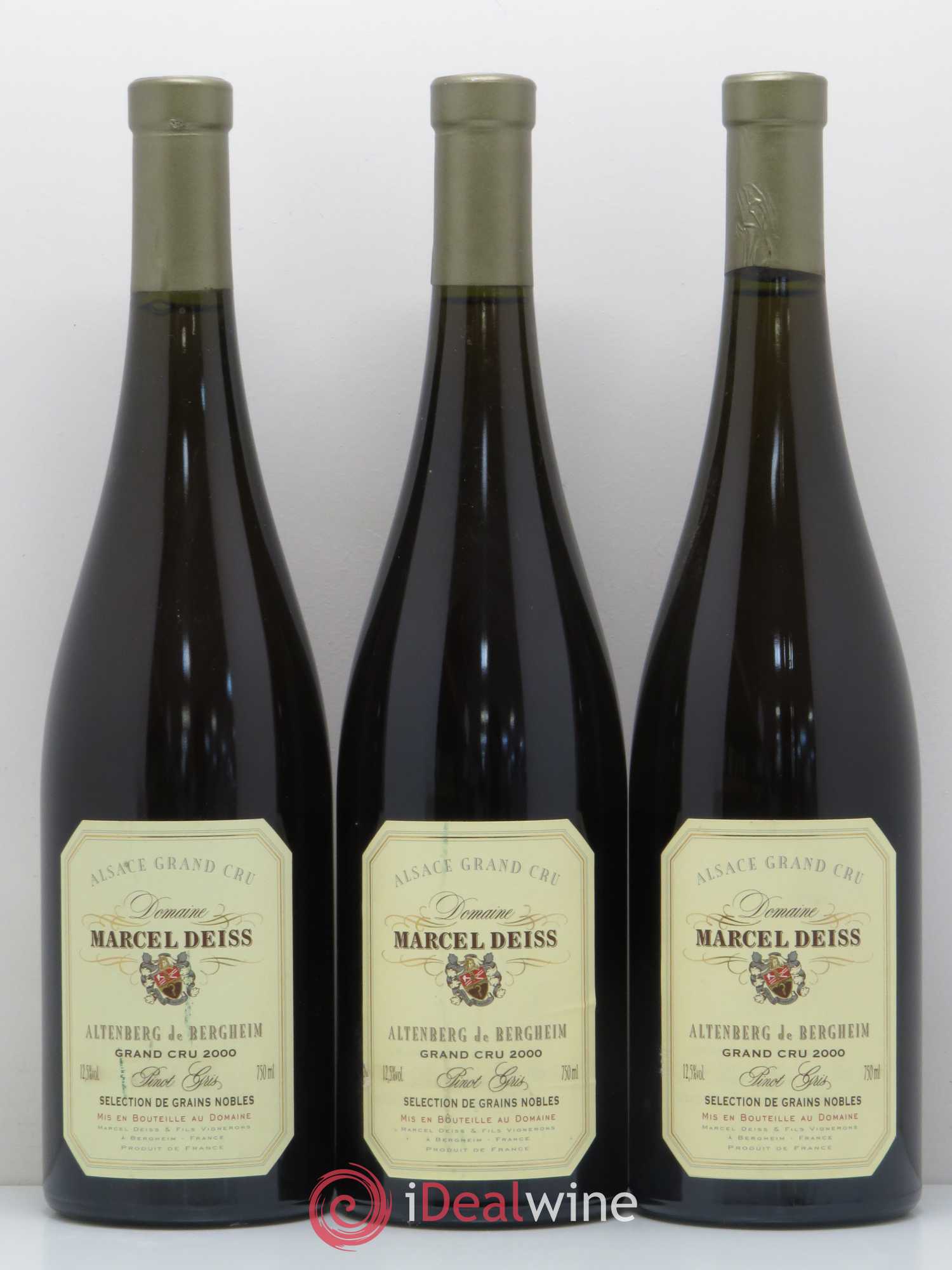 Pinot Gris (Tokay) Grand Cru Altenberg de Bergheim Sélection de grains nobles Domaine Marcel Deiss 2000 - Posten von 3 Flaschen - 0