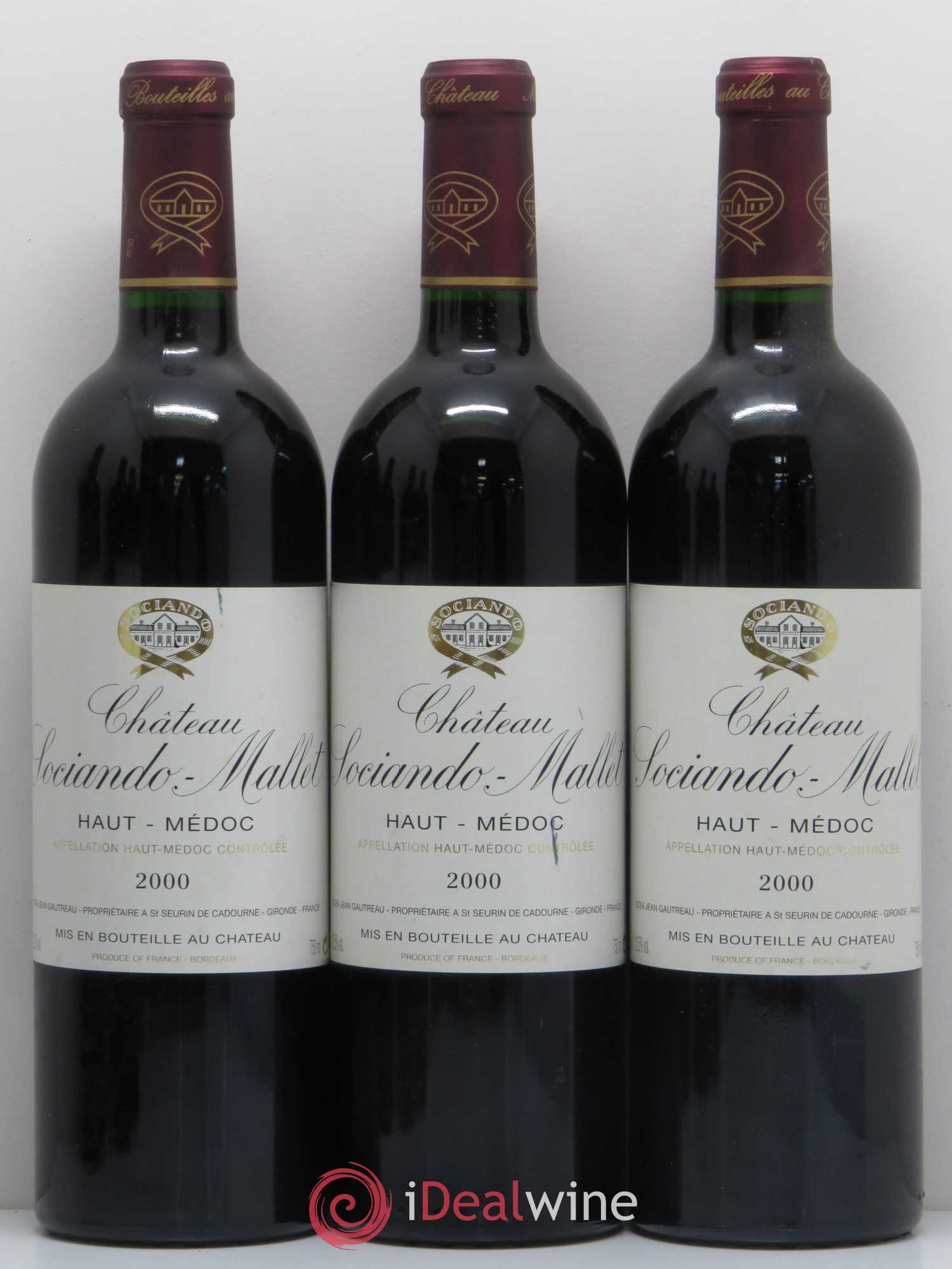 Château Sociando Mallet 2000 - Lot de 6 bouteilles - 1