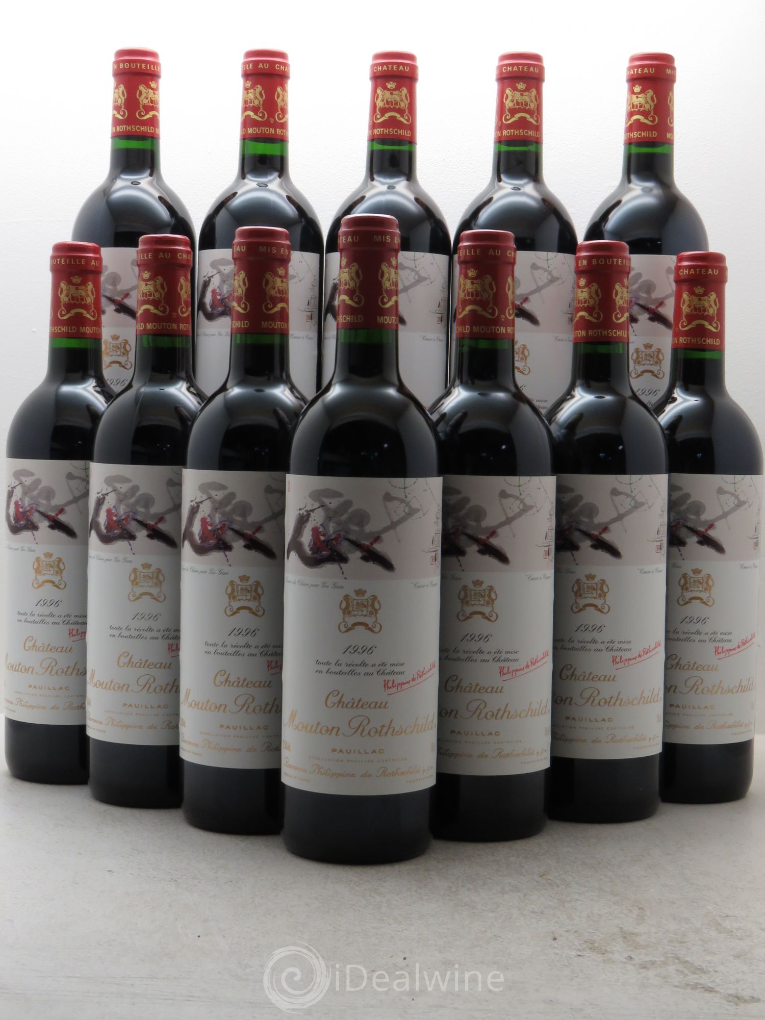Château Mouton Rothschild 1er Grand Cru Classé 1996 - Lot de 12 bouteilles - 0