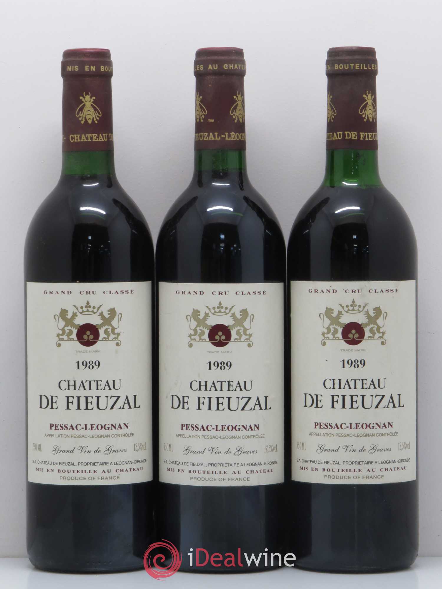 Château de Fieuzal Cru Classé de Graves 1989 - Lot de 3 bouteilles - 0
