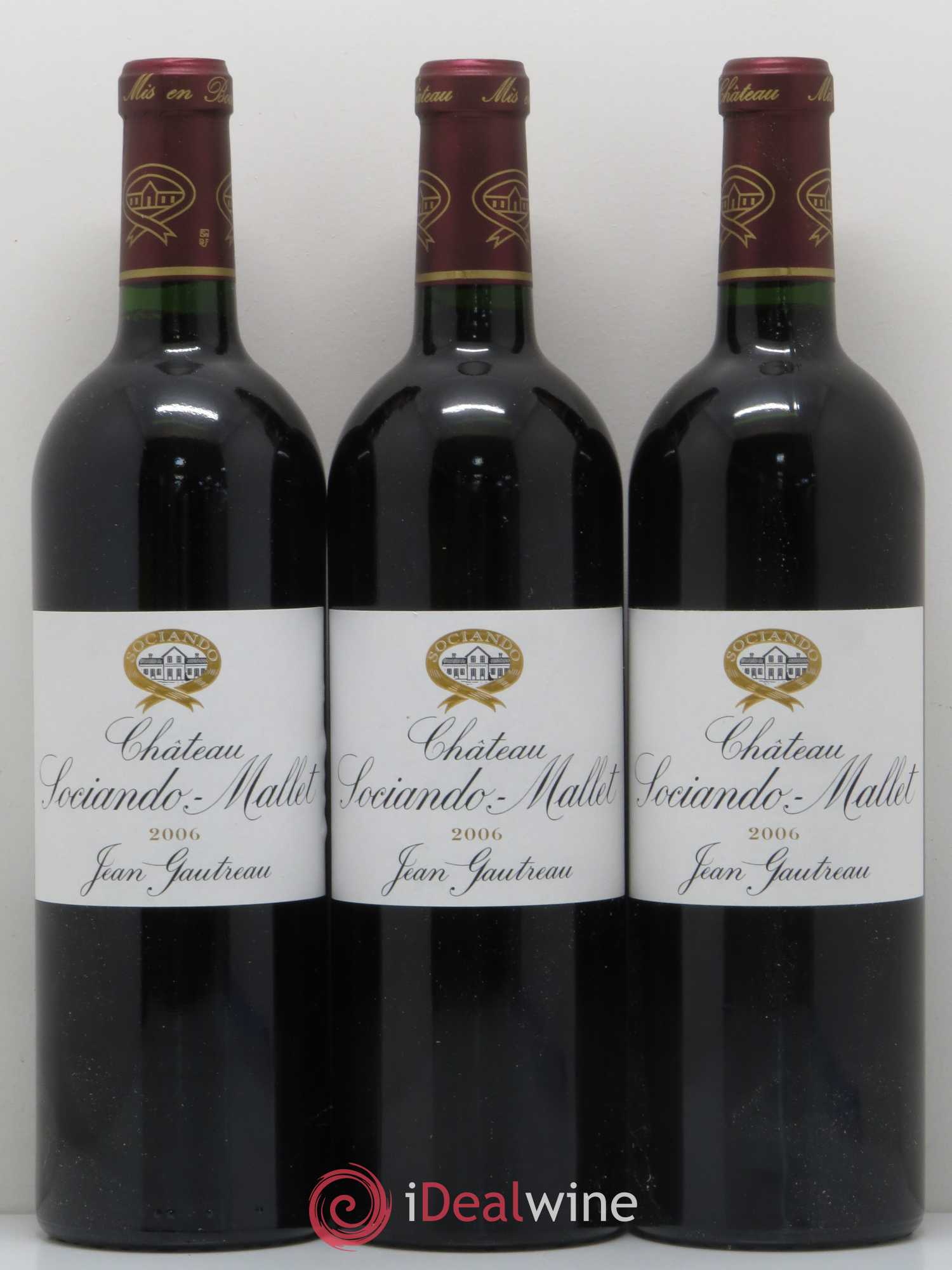 Château Sociando Mallet 2006 - Lot de 3 bouteilles - 0