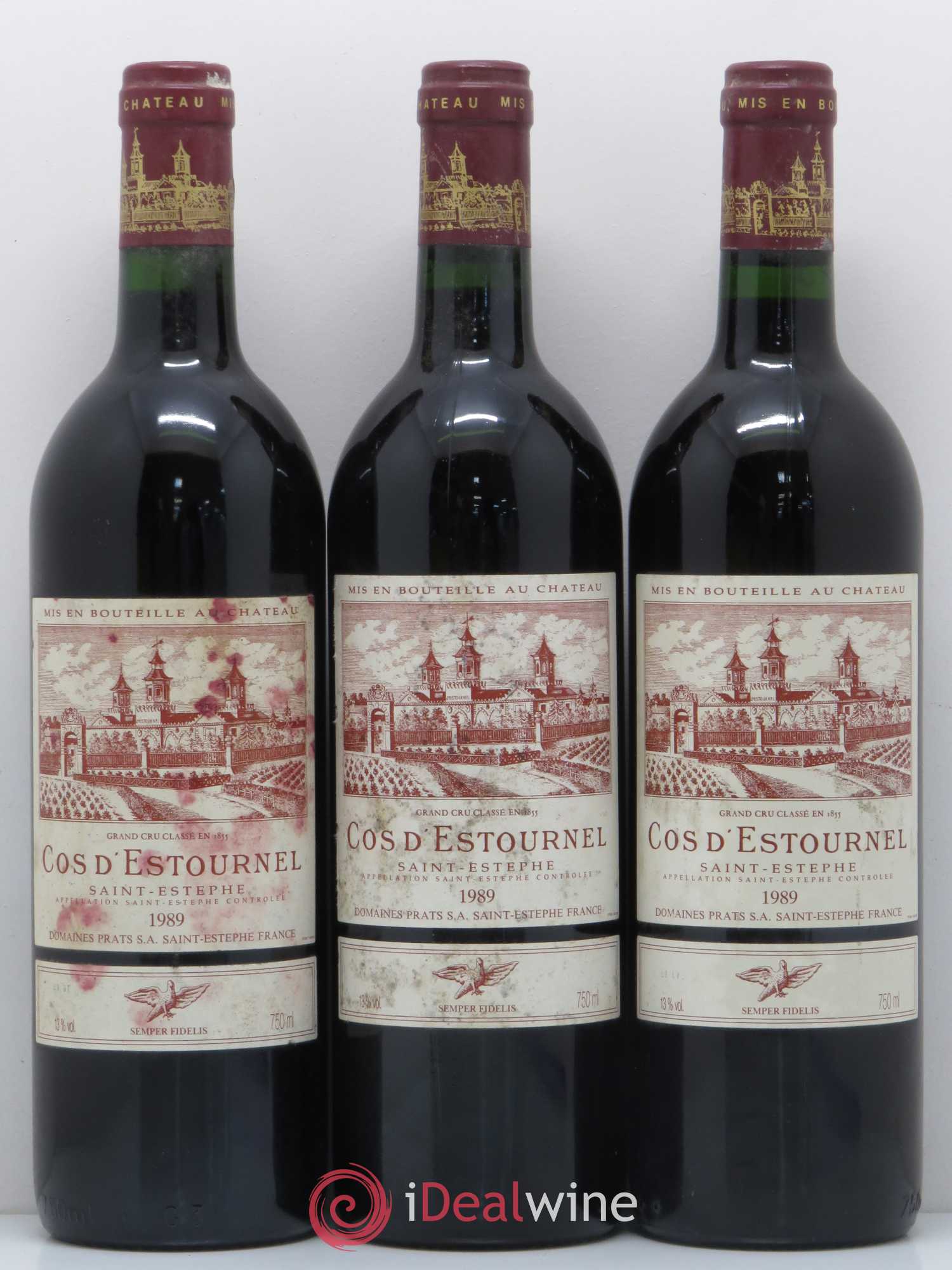 Cos d'Estournel 2ème Grand Cru Classé 1989 - Lot de 3 bouteilles - 0