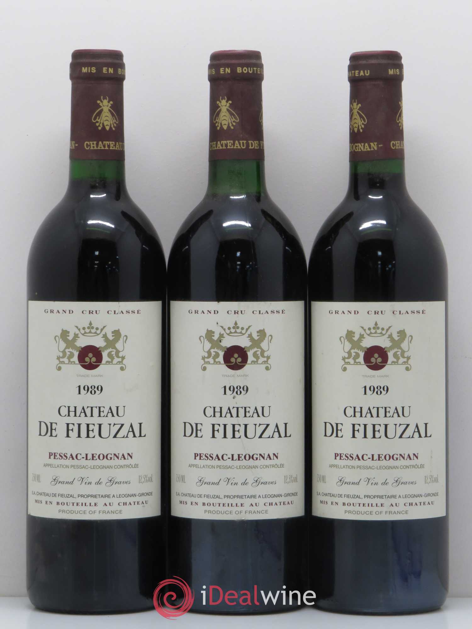 Château de Fieuzal Cru Classé de Graves 1989 - Lot de 3 bouteilles - 0