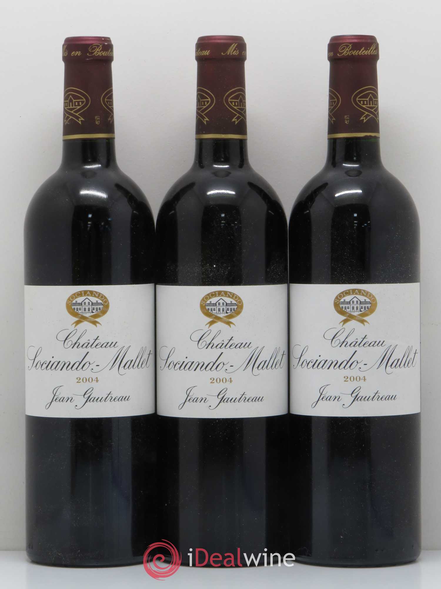 Château Sociando Mallet 2004 - Lot de 3 bouteilles - 0