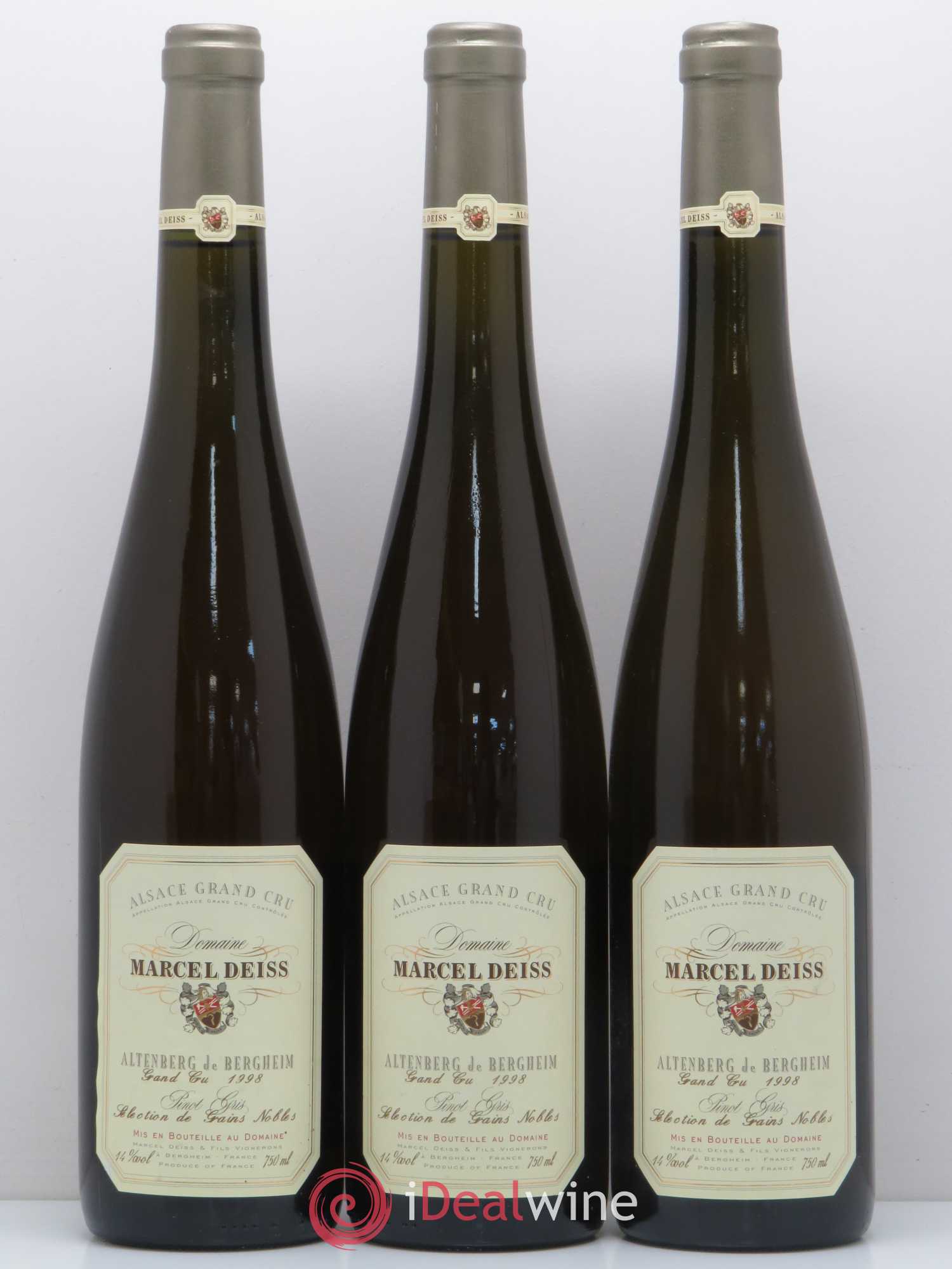 Pinot Gris (Tokay) Grand Cru Altenberg de Bergheim Sélection de grains nobles Domaine Marcel Deiss 1998 - Posten von 3 Flaschen - 0