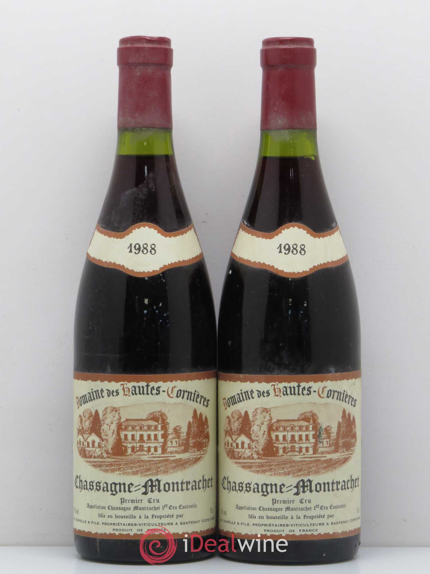 Chassagne-Montrachet 1er Cru Domaine des Hautes Cornières 1988 - Lot de 2 bouteilles - 0