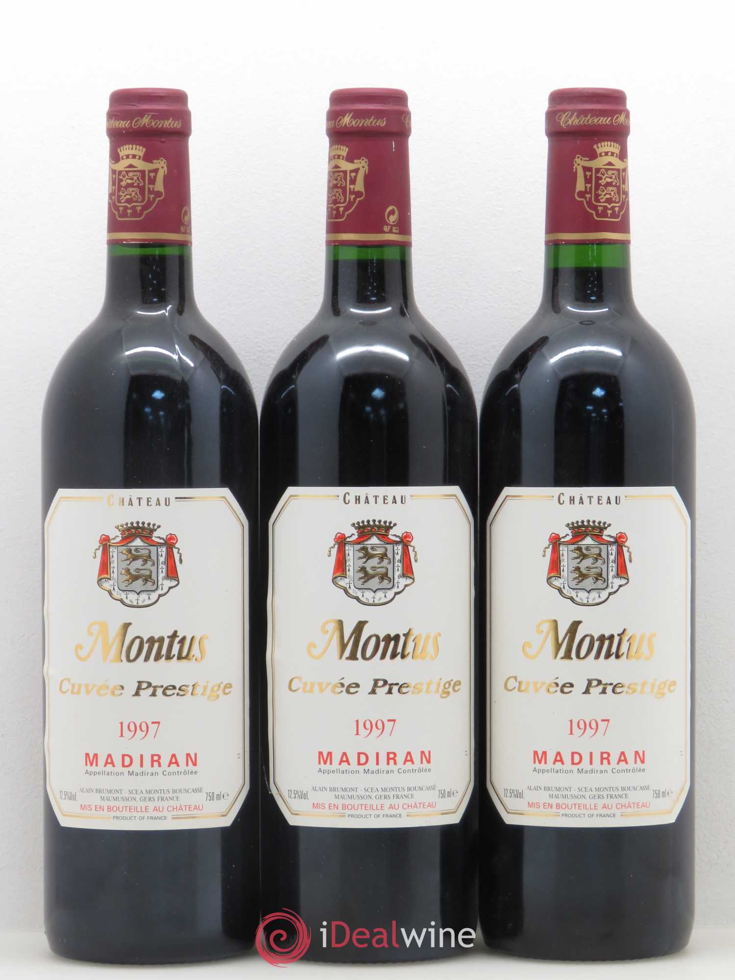 Madiran Château Montus-Prestige Alain Brumont 1997 - Lot de 3 bouteilles - 0
