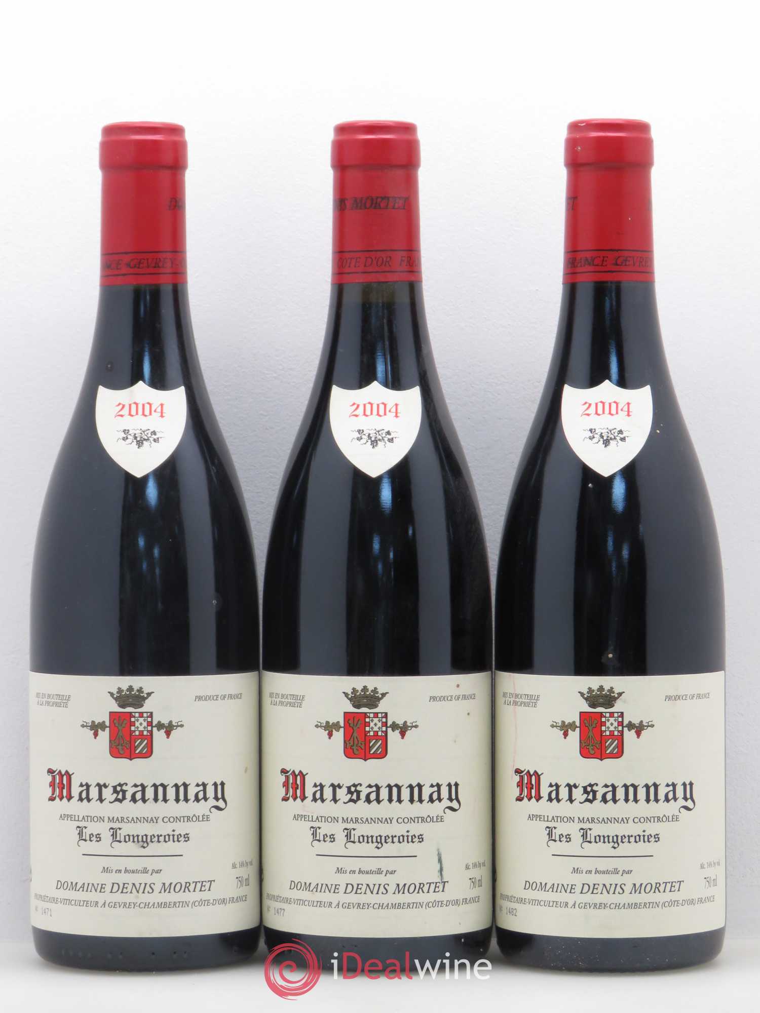 Marsannay Les Longeroies Denis Mortet (Domaine) 2004 - Lot de 3 bouteilles - 0