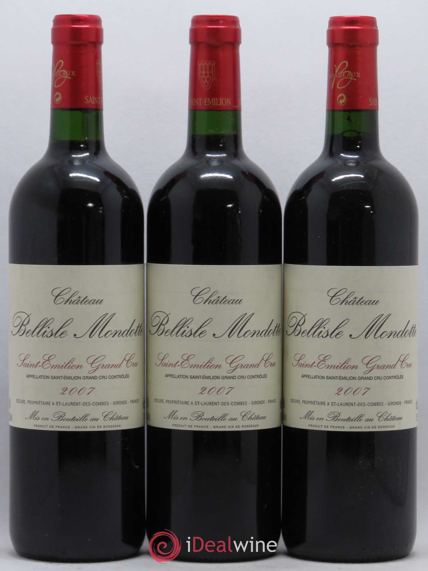Château Bellisle Mondotte 2007 - Lot de 3 bouteilles - 0