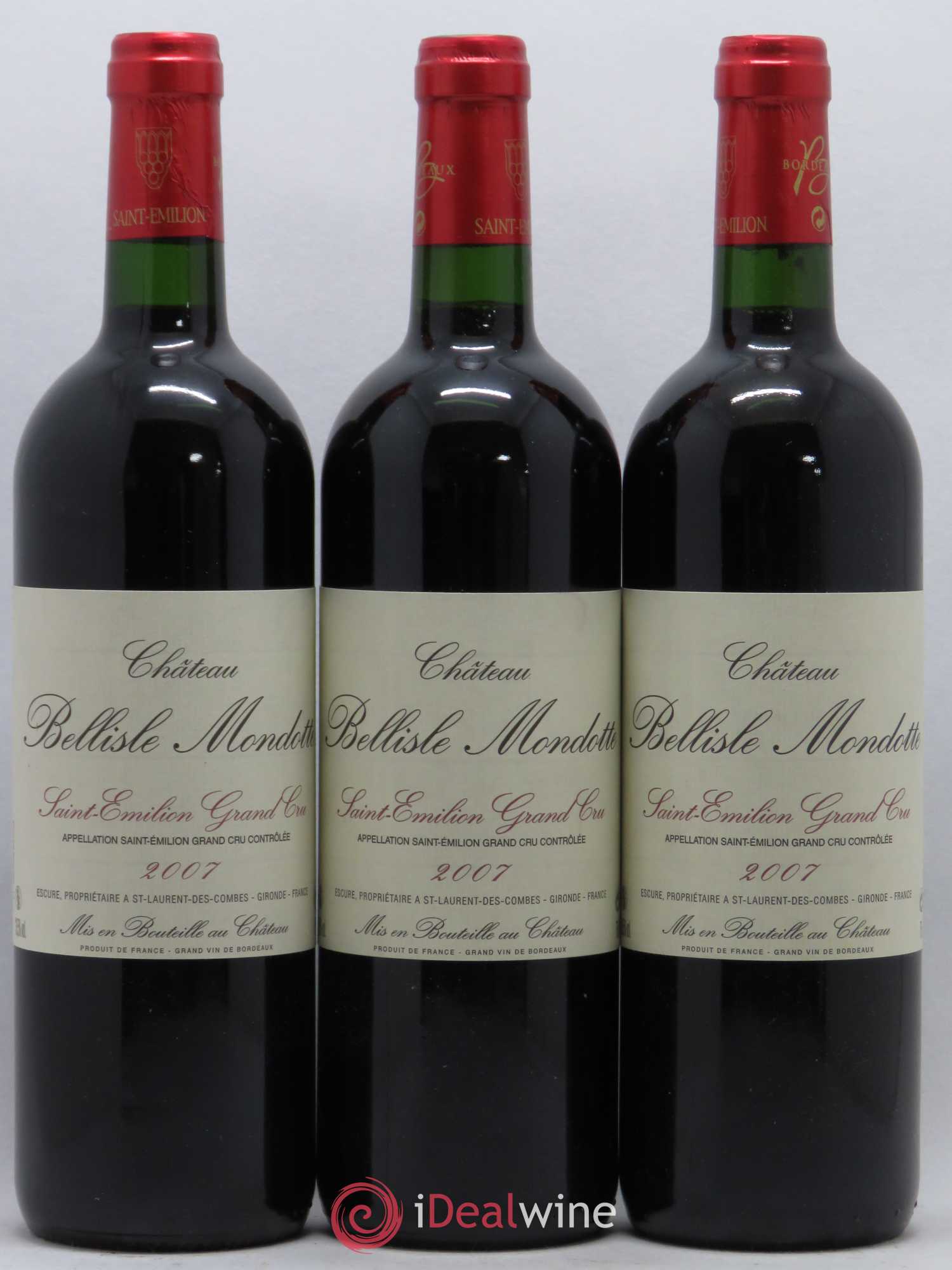 Château Bellisle Mondotte 2007 - Lot de 3 bouteilles - 0