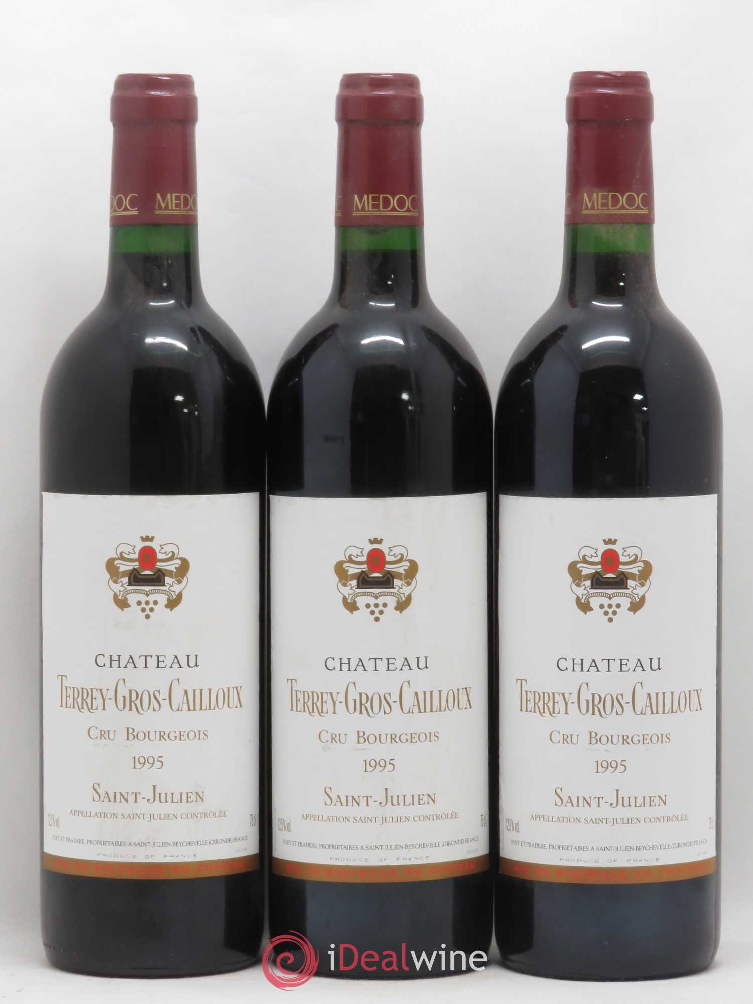 Château Terrey Gros Cailloux Cru Bourgeois 1995 - Lot de 3 bouteilles - 0