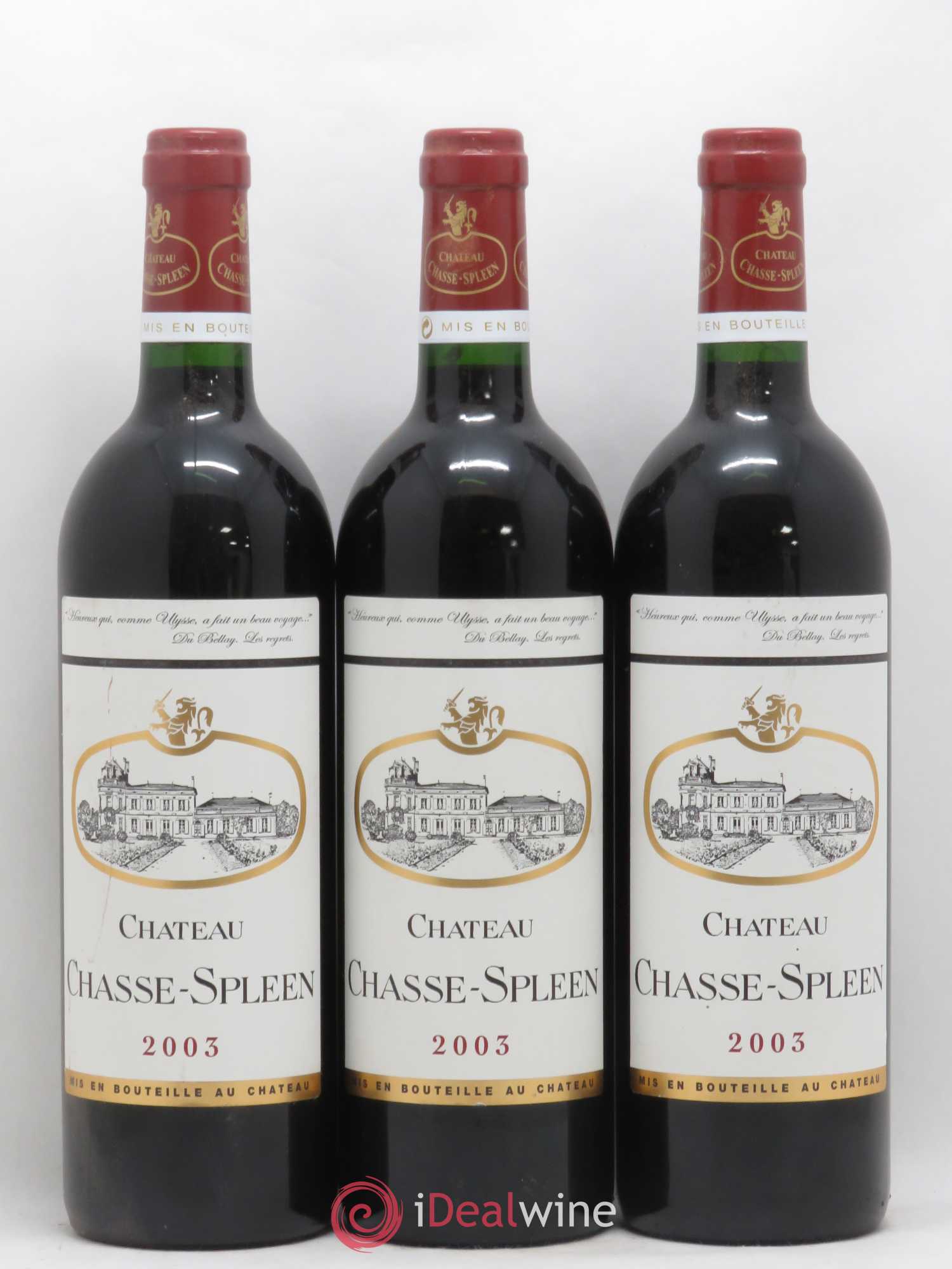 Château Chasse Spleen 2003 - Lot de 3 bouteilles - 0
