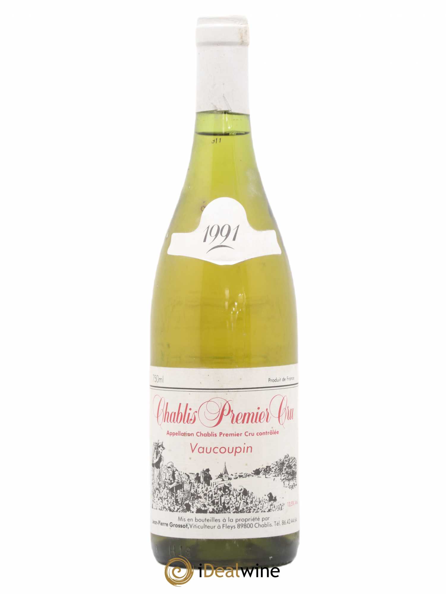 Chablis 1er Cru Vaucoupin Domaine Jean Pierre Grossot 1991 - Posten von 1 Flasche - 0